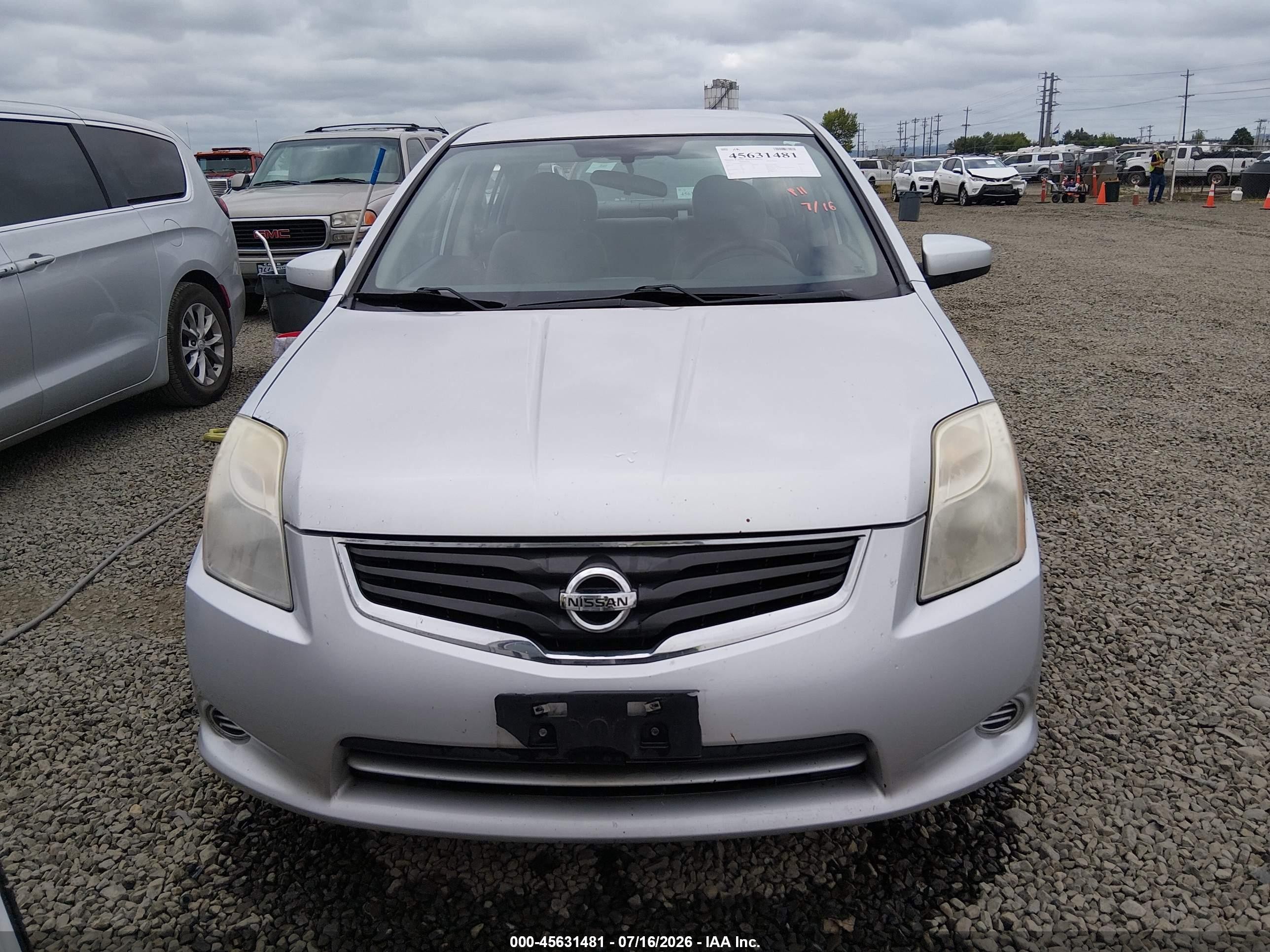 2012 Nissan Sentra 2.0 S Silver vin: 3N1AB6APXCL777292