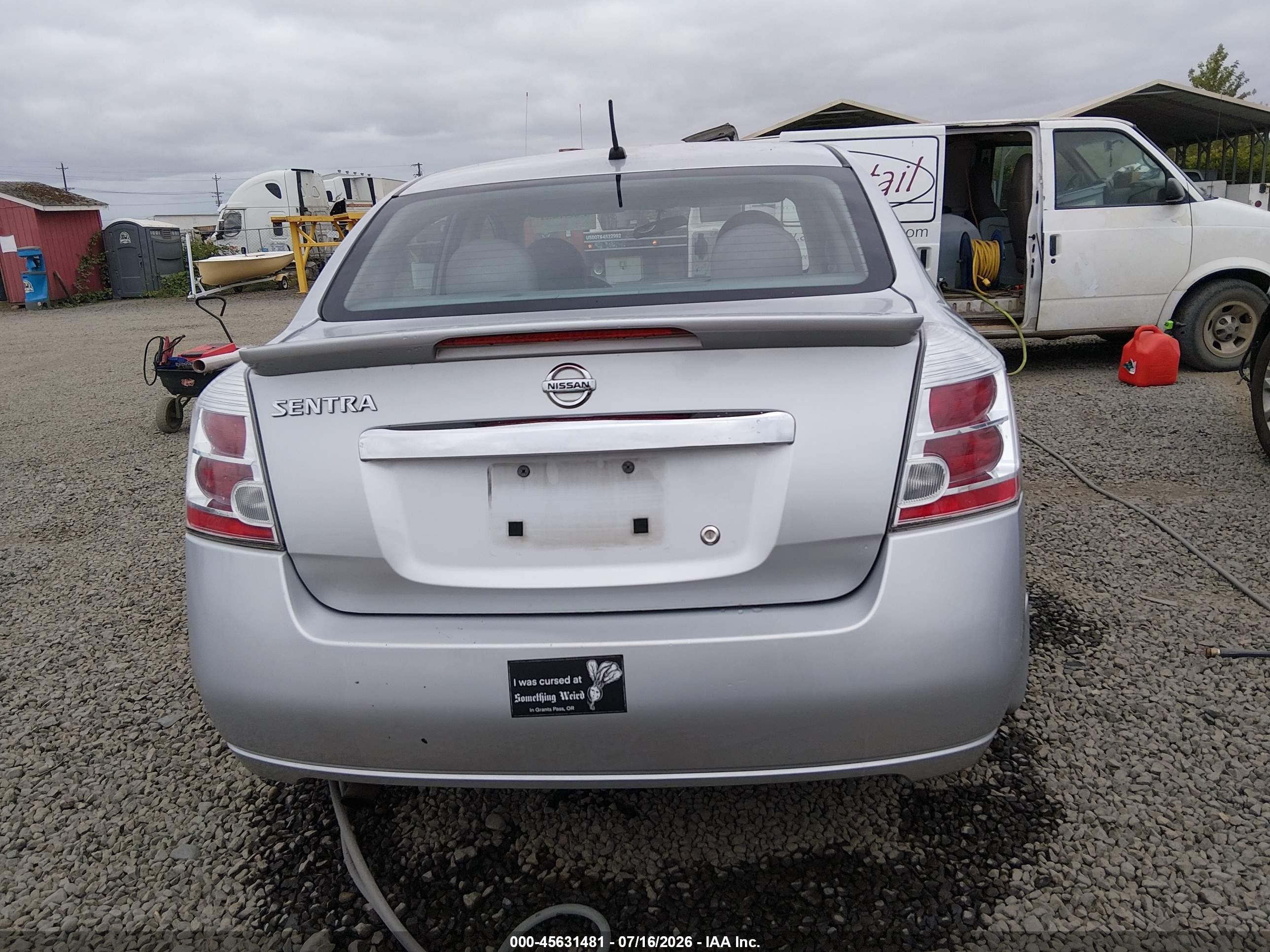 2012 Nissan Sentra 2.0 S Silver vin: 3N1AB6APXCL777292