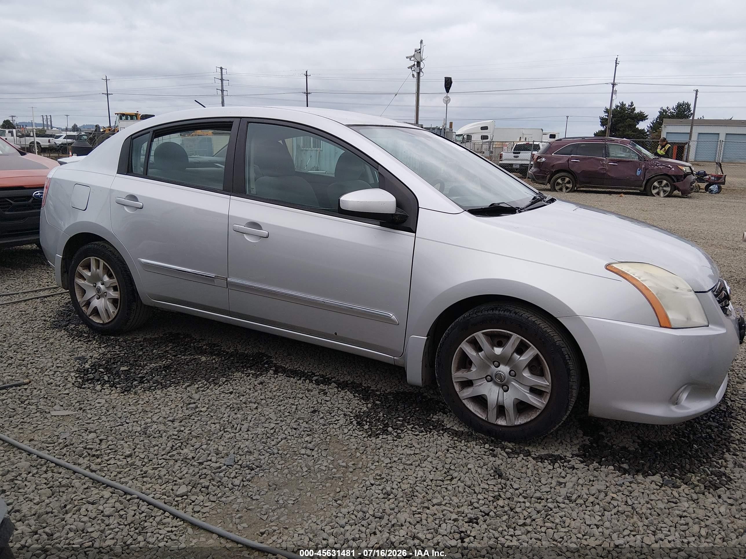 2012 Nissan Sentra 2.0 S Silver vin: 3N1AB6APXCL777292