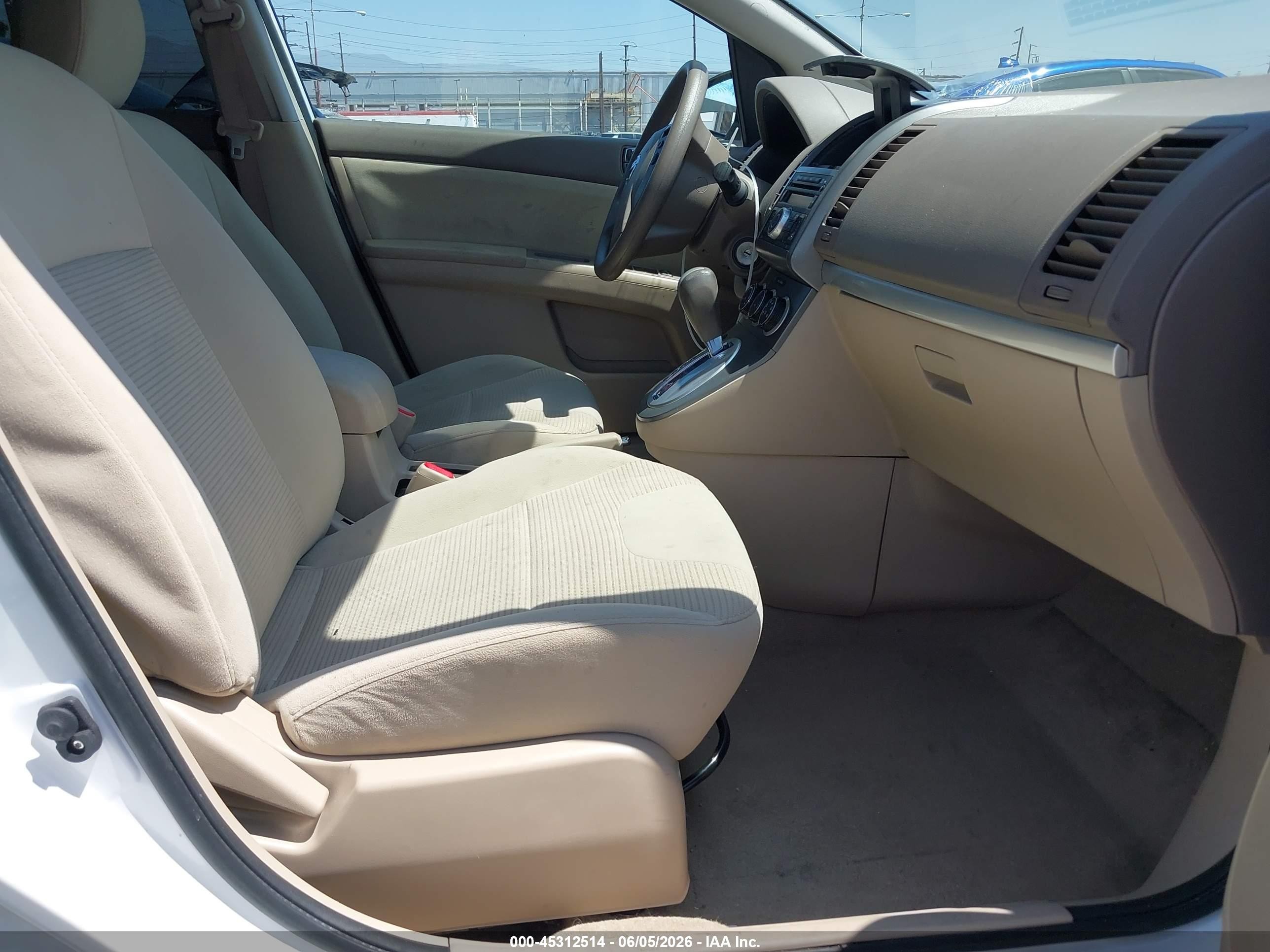 2012 Nissan Sentra 2.0 S White vin: 3N1AB6APXCL783013