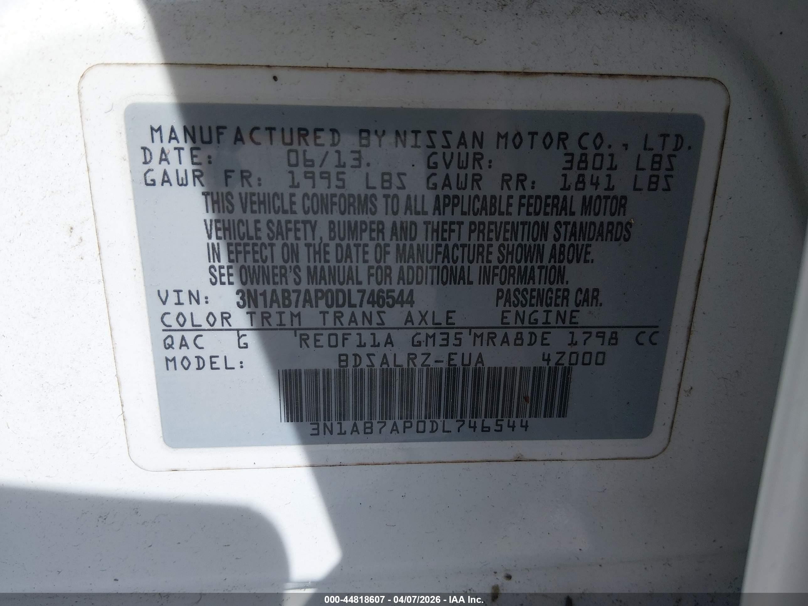 2013 Nissan Sentra Sr White vin: 3N1AB7AP0DL746544