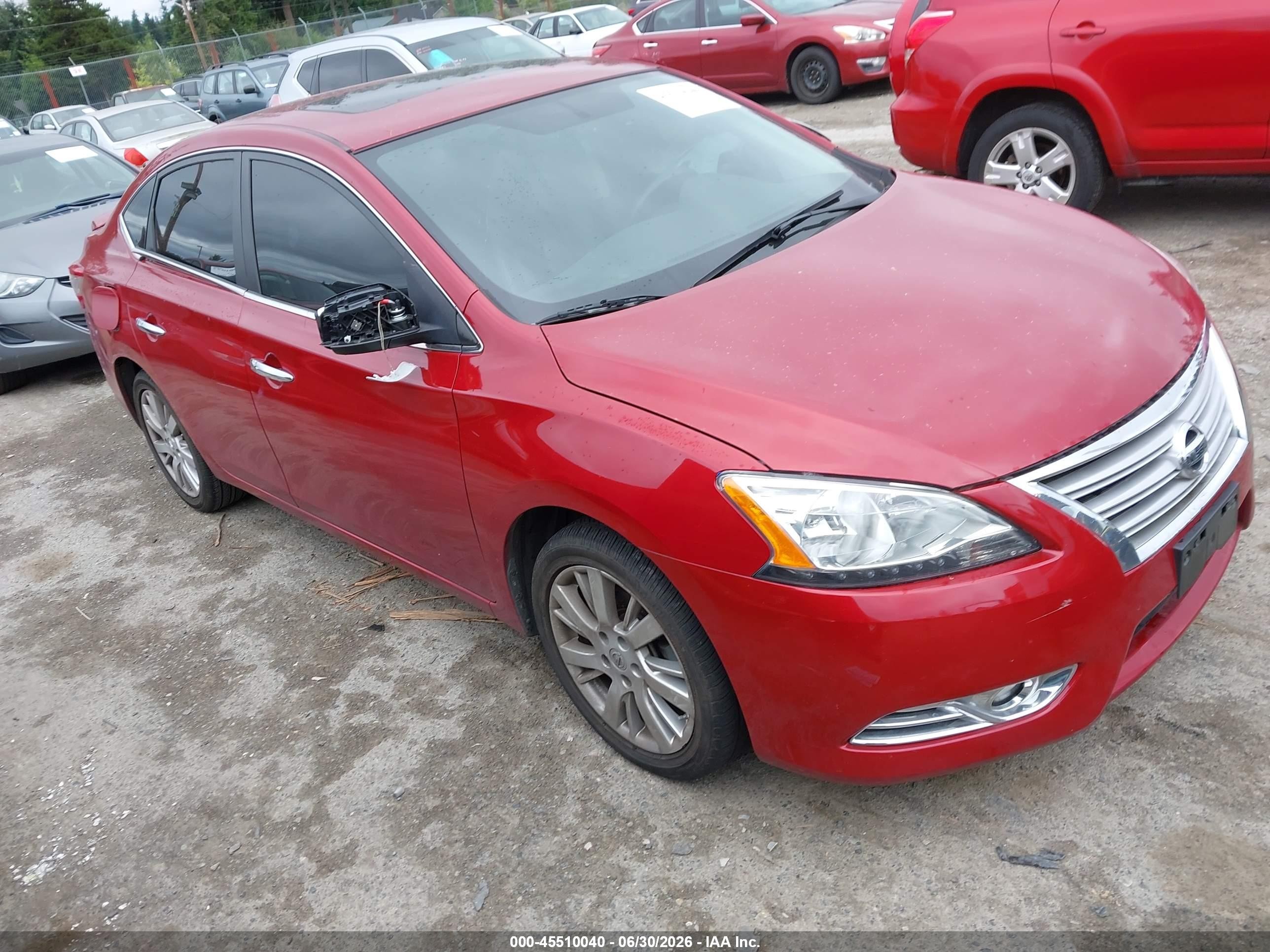 2013 Nissan Sentra Sl Red vin: 3N1AB7AP0DL562799