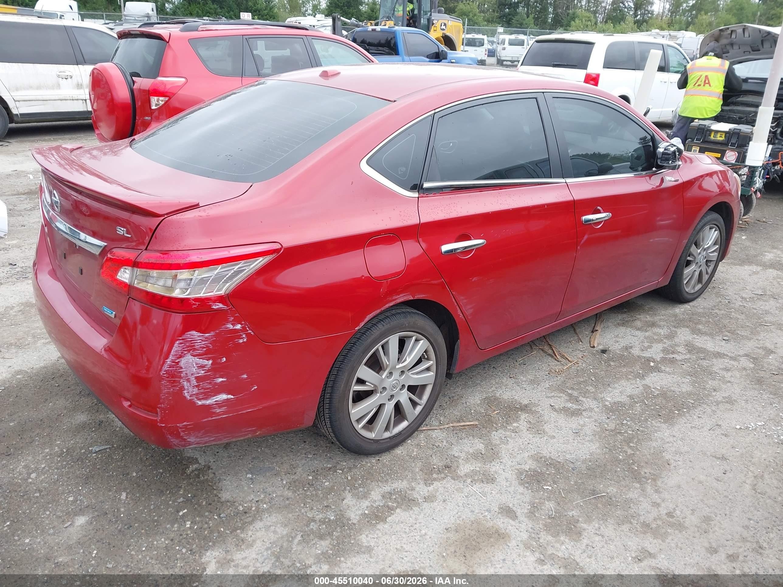 2013 Nissan Sentra Sl Red vin: 3N1AB7AP0DL562799
