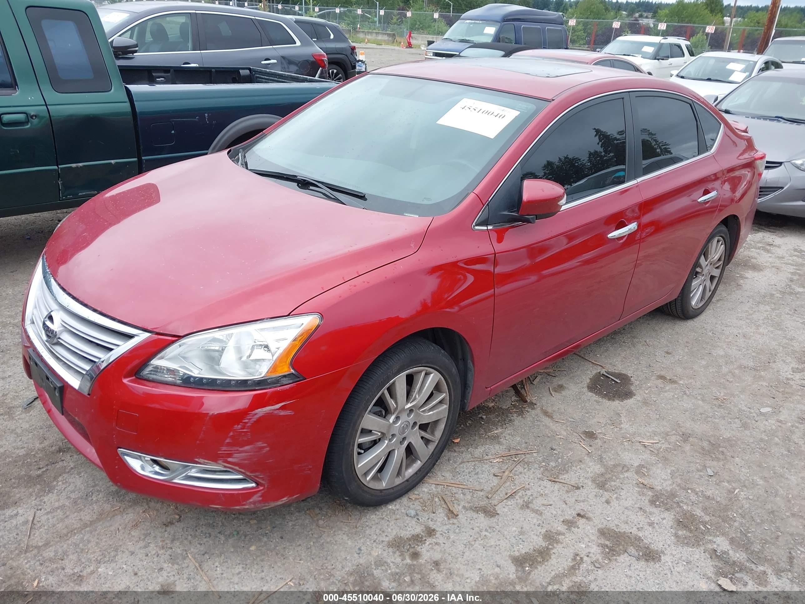 2013 Nissan Sentra Sl Red vin: 3N1AB7AP0DL562799