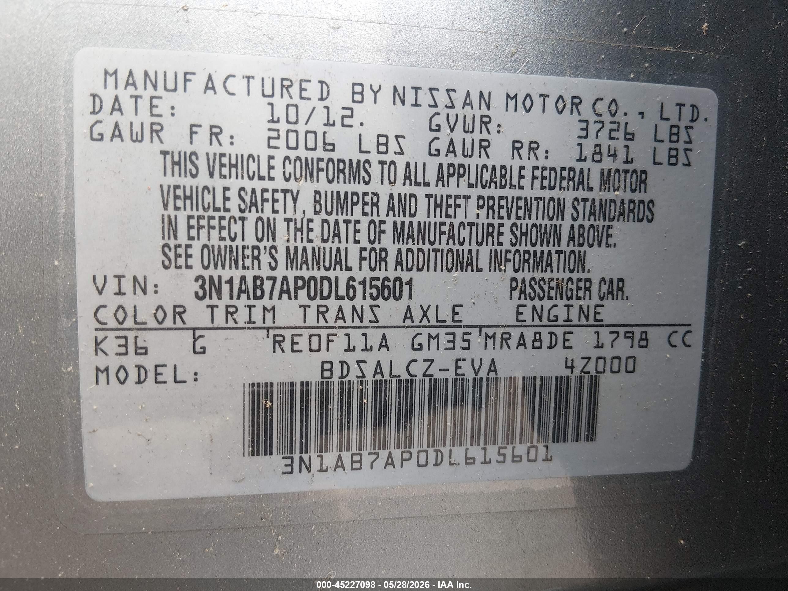 2013 Nissan Sentra S Silver vin: 3N1AB7AP0DL615601