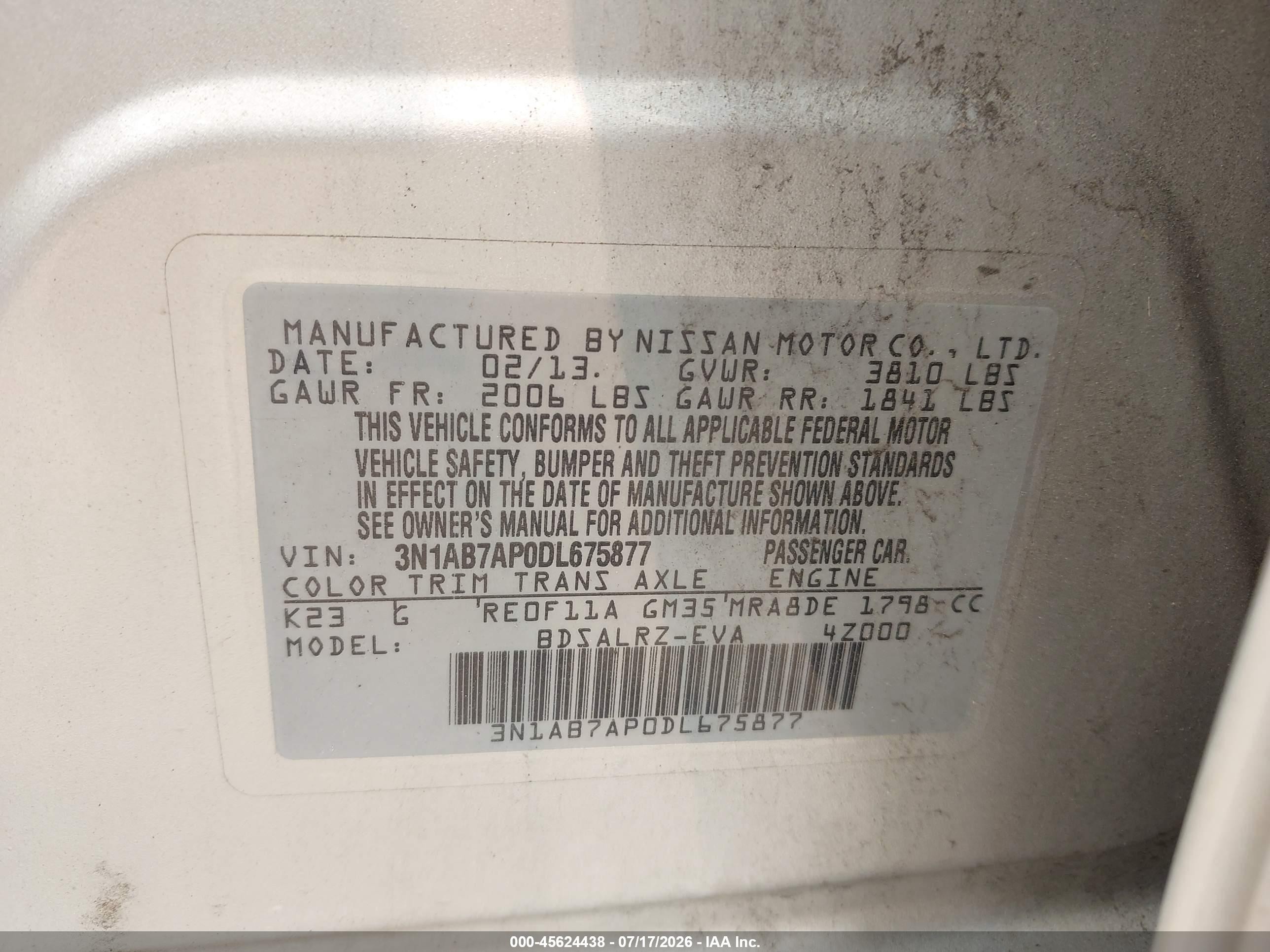 2013 Nissan Sentra Sr Silver vin: 3N1AB7AP0DL675877