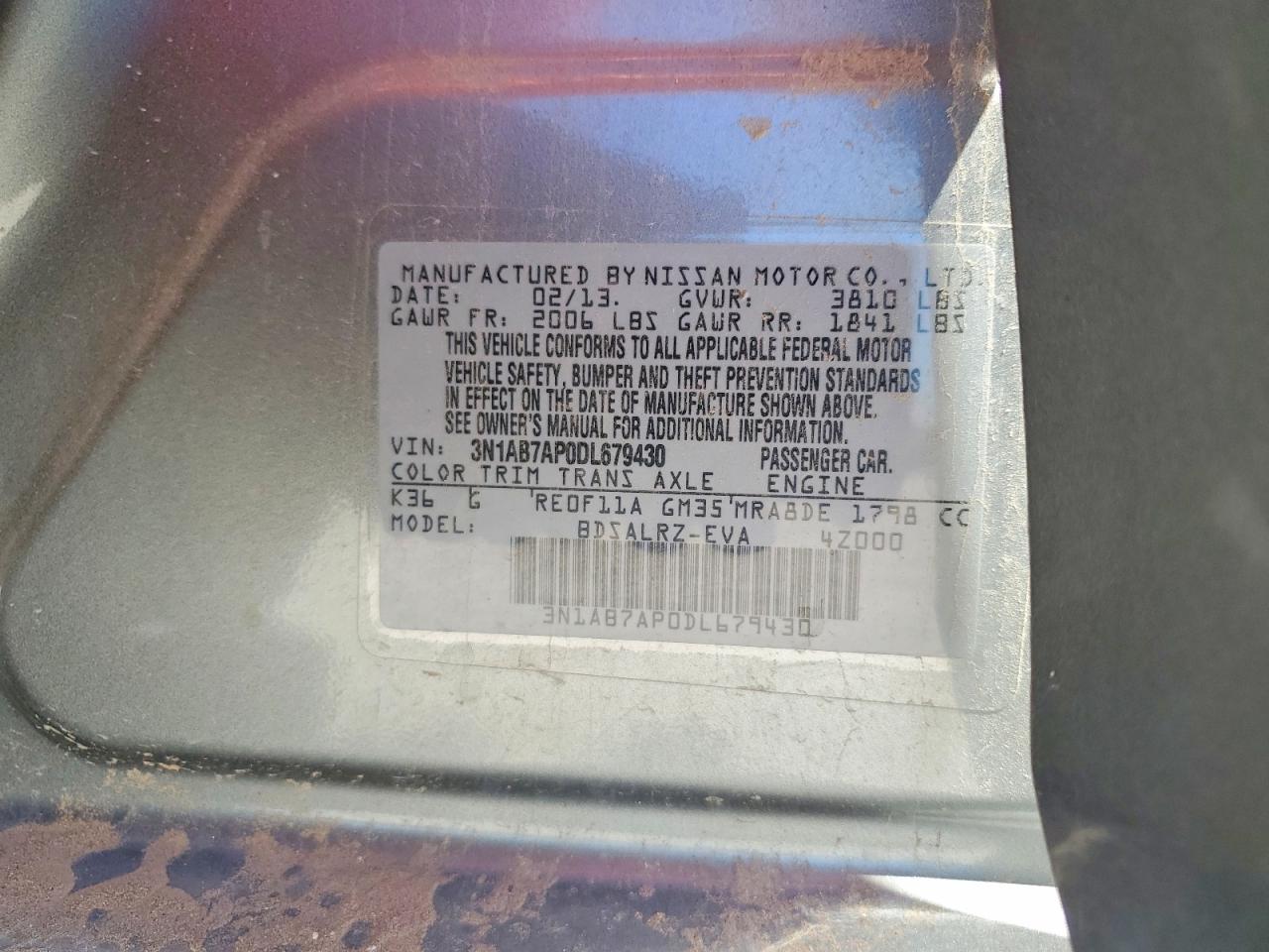 2013 Nissan Sentra S Серебряный vin: 3N1AB7AP0DL679430