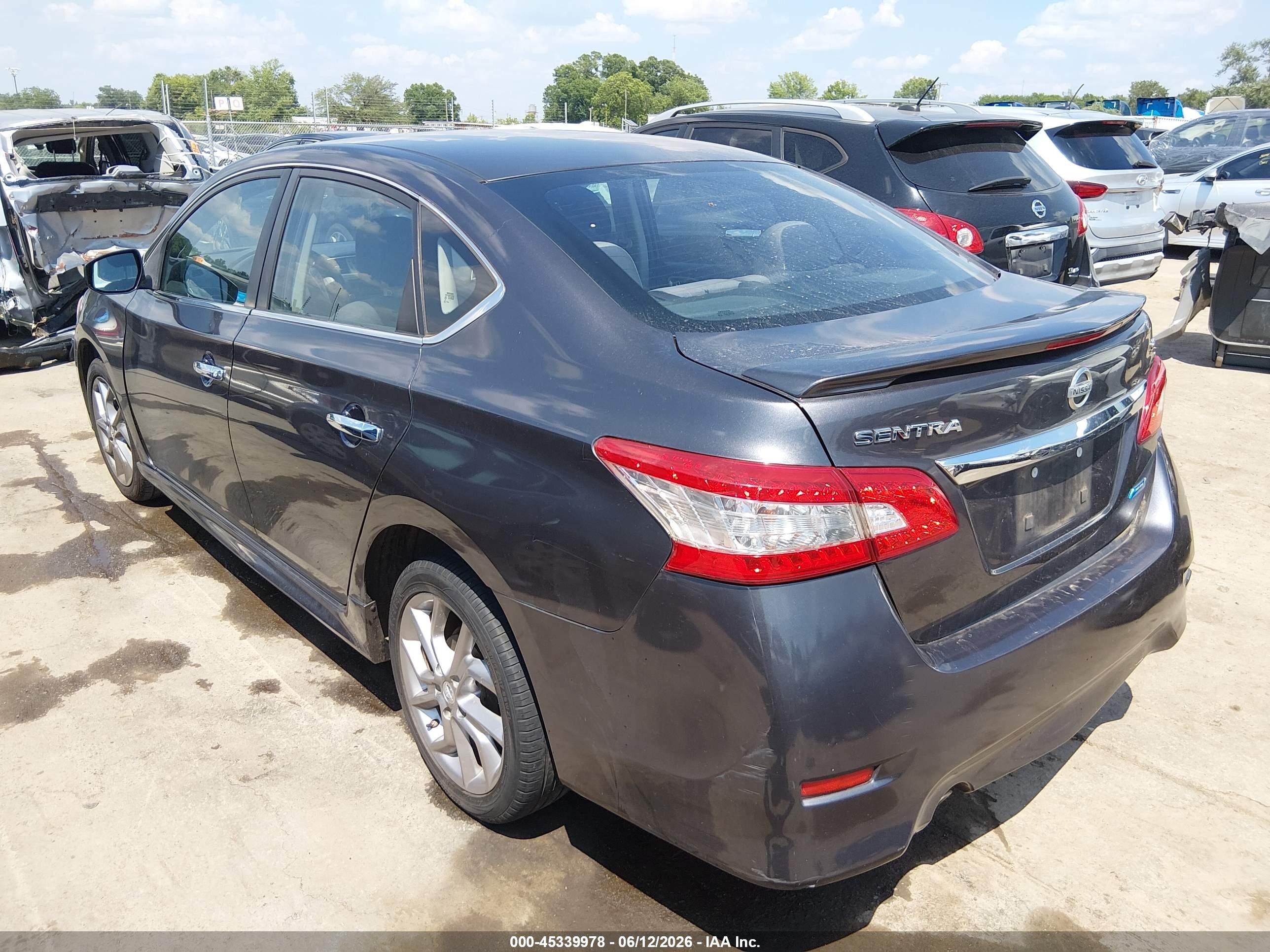 2013 Nissan Sentra Sr Gray vin: 3N1AB7AP0DL704861