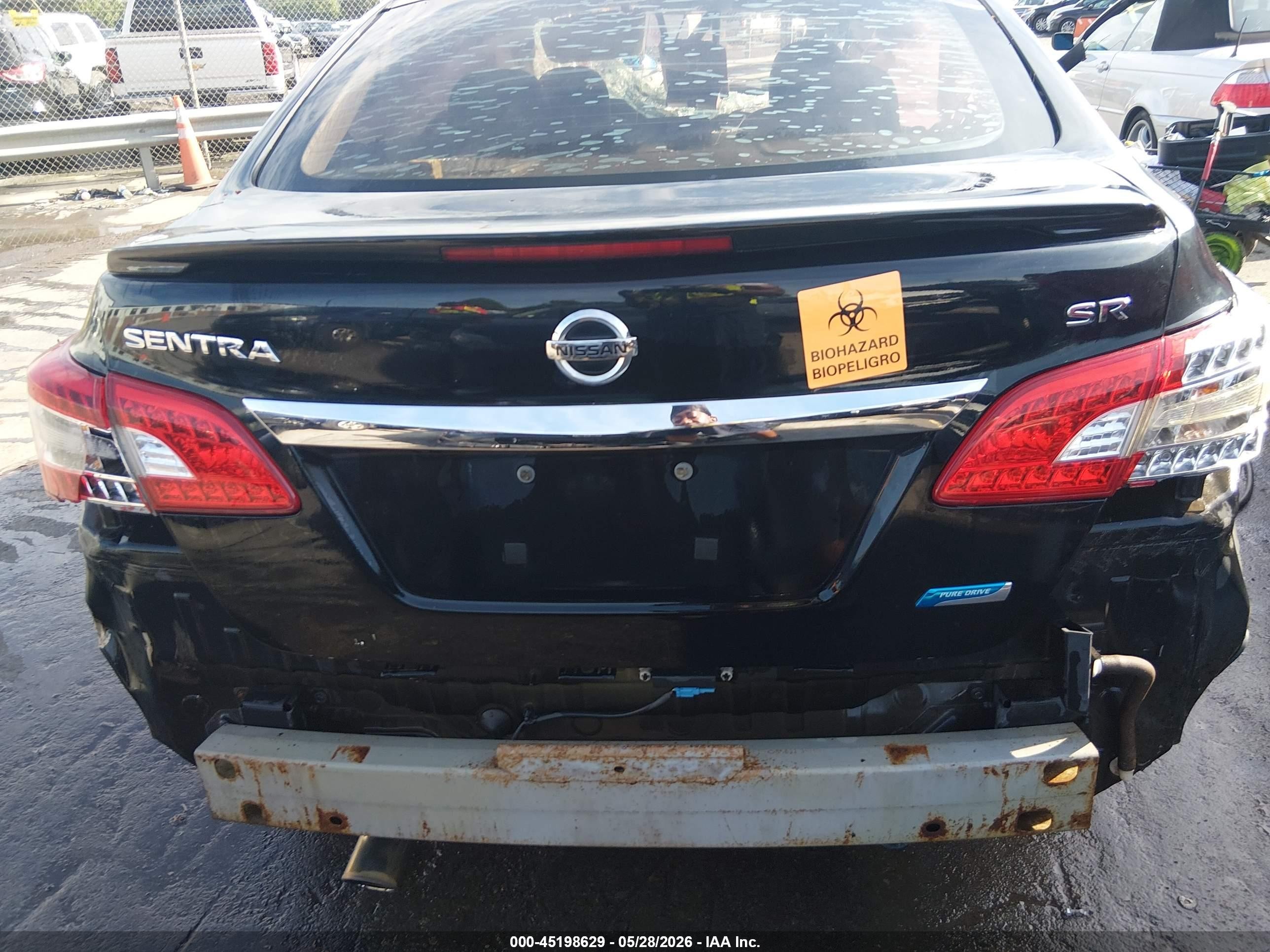 2013 Nissan Sentra Sr Black vin: 3N1AB7AP0DL708702