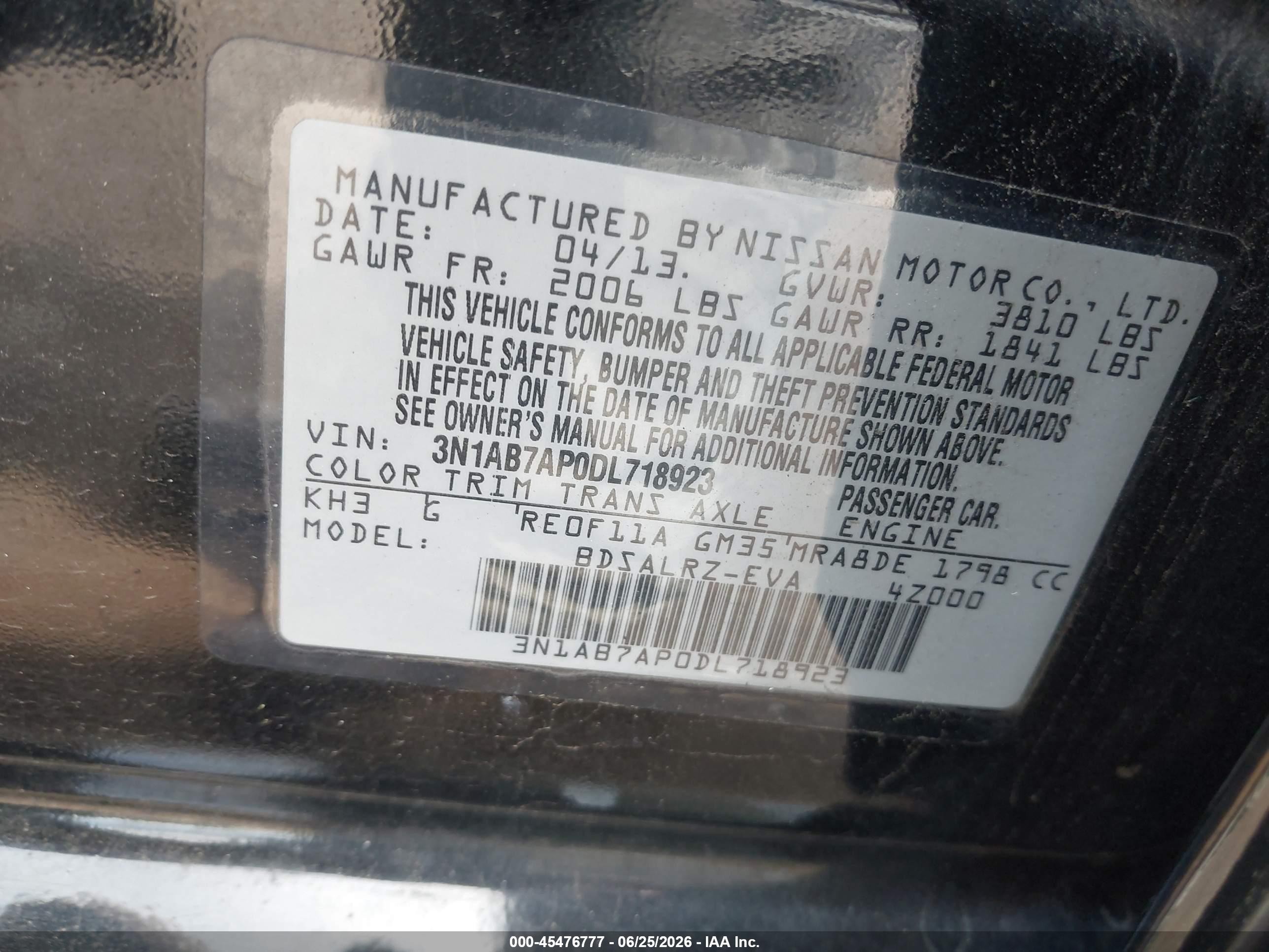 2013 Nissan Sentra Sr Black vin: 3N1AB7AP0DL718923