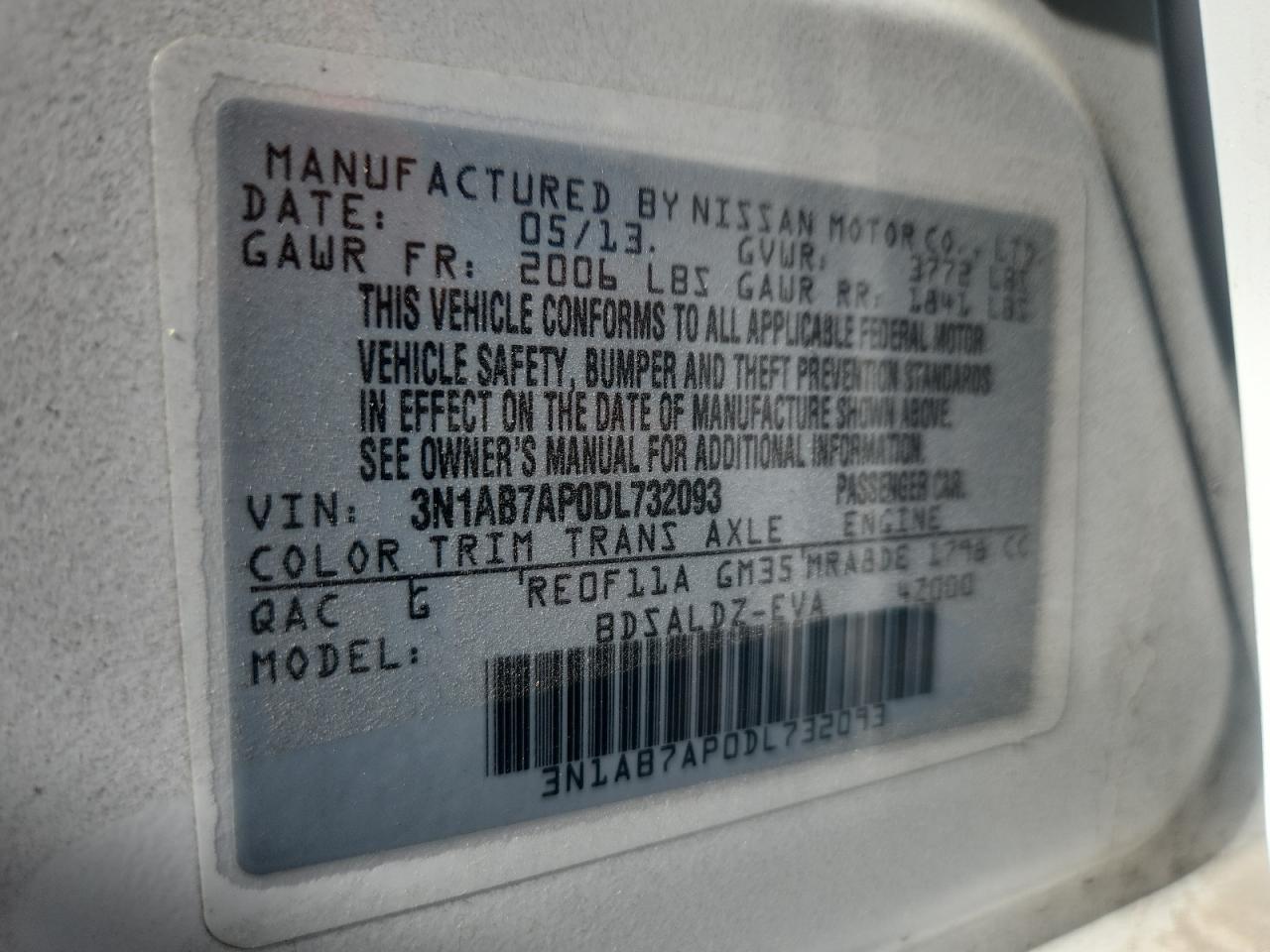2013 Nissan Sentra S White vin: 3N1AB7AP0DL732093