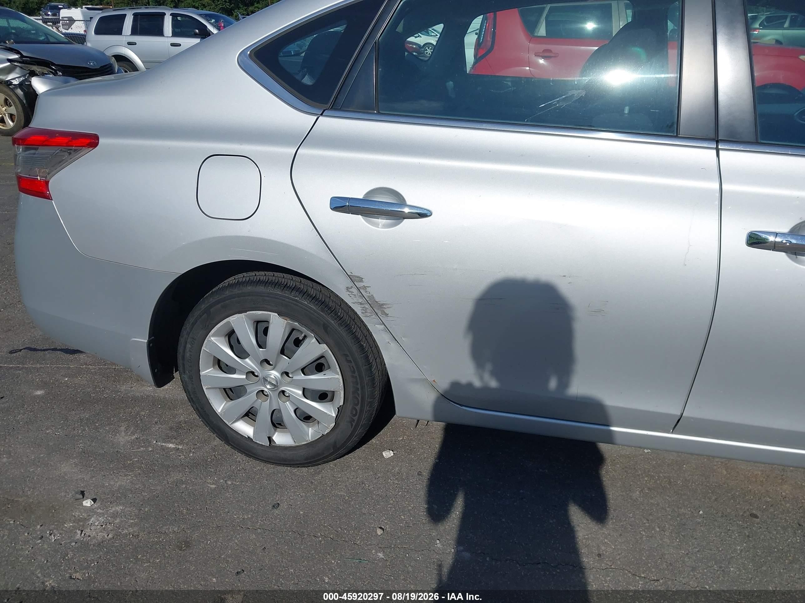 2013 Nissan Sentra Sv Silver vin: 3N1AB7AP0DL739416