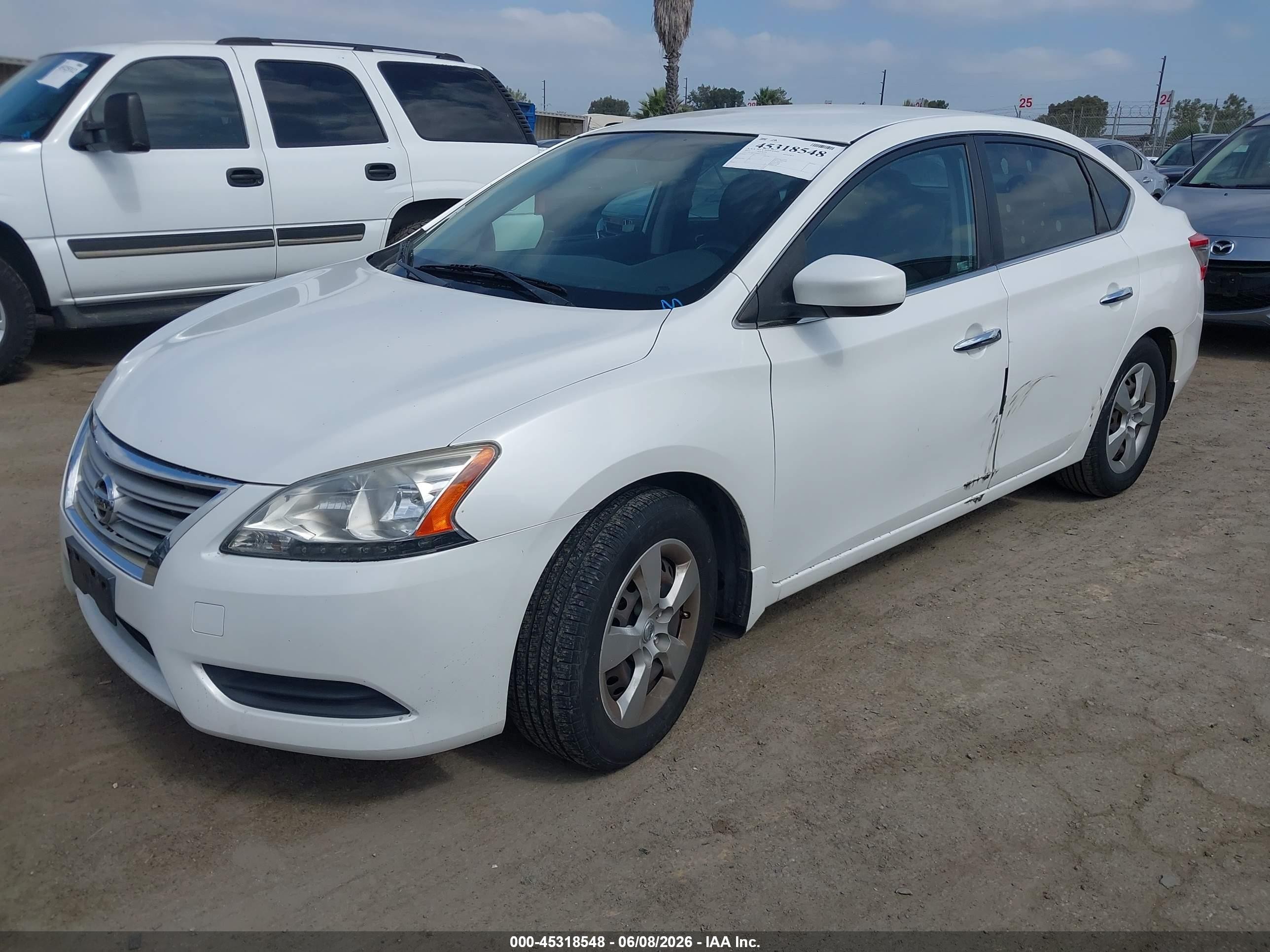 2013 Nissan Sentra Sv White vin: 3N1AB7AP0DL752070
