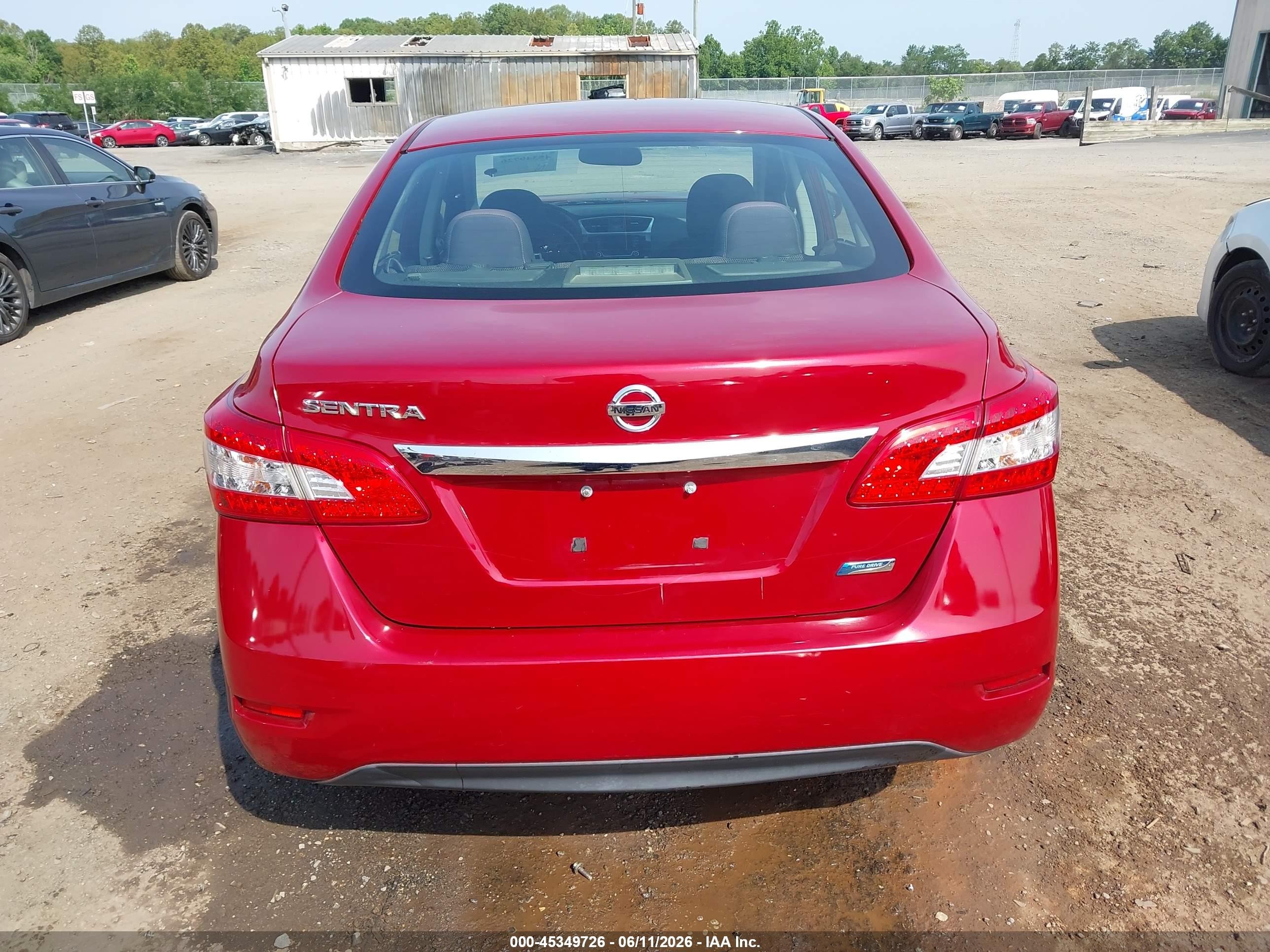 2013 Nissan Sentra S Burgundy vin: 3N1AB7AP0DL753316