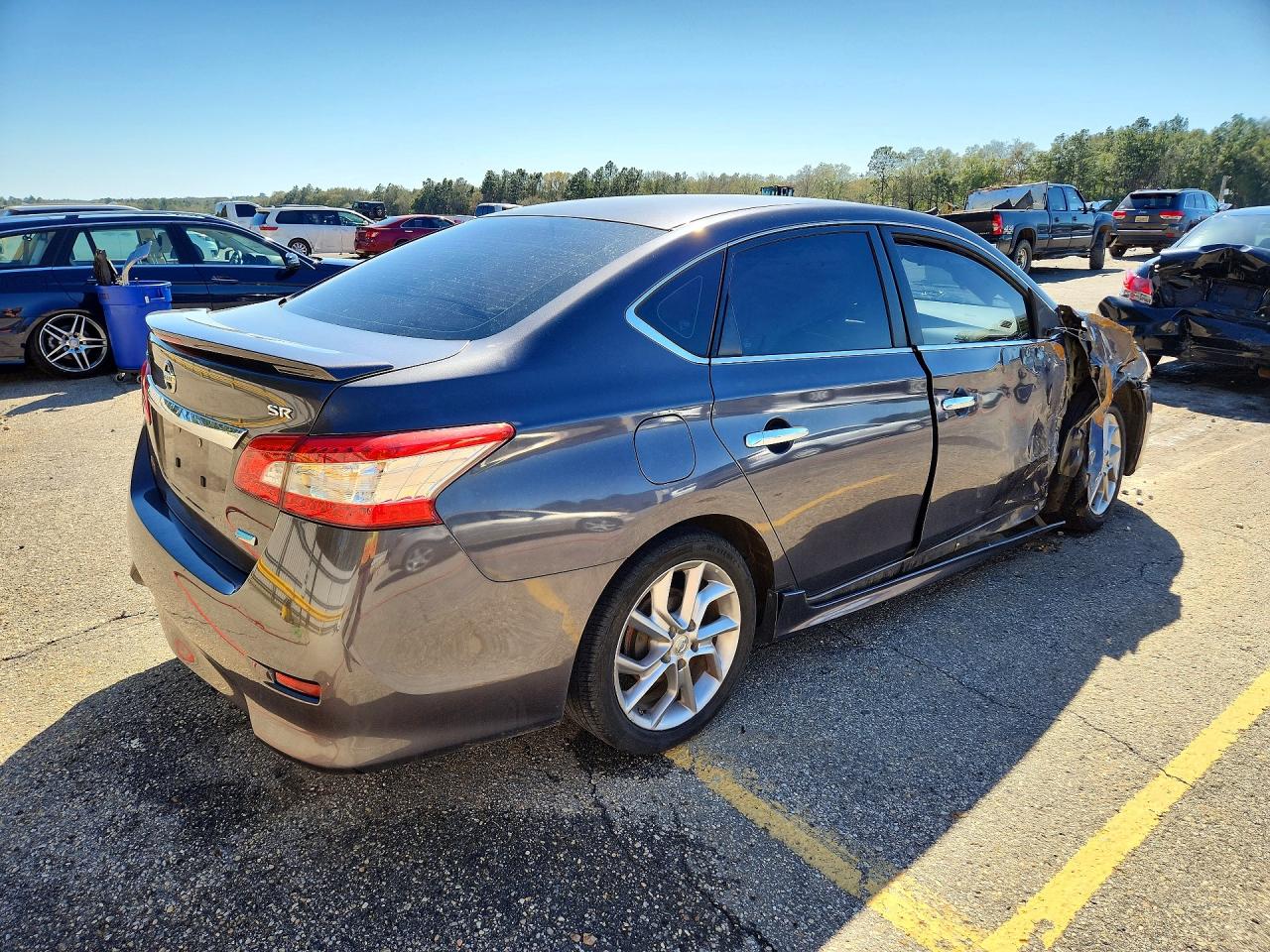 2013 Nissan Sentra S Серый vin: 3N1AB7AP0DL796845