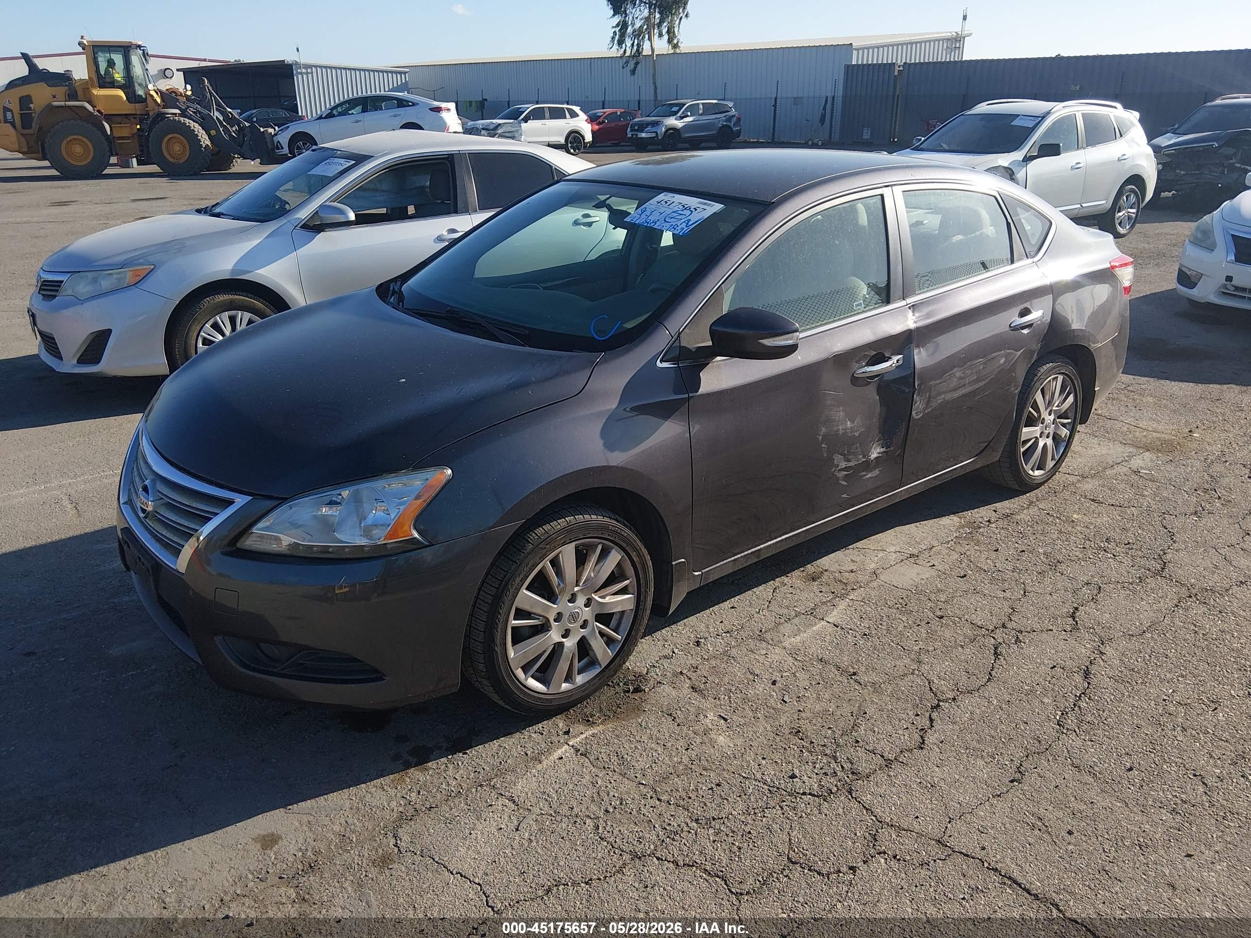 2014 Nissan Sentra Sl Серый vin: 3N1AB7AP0EL608195