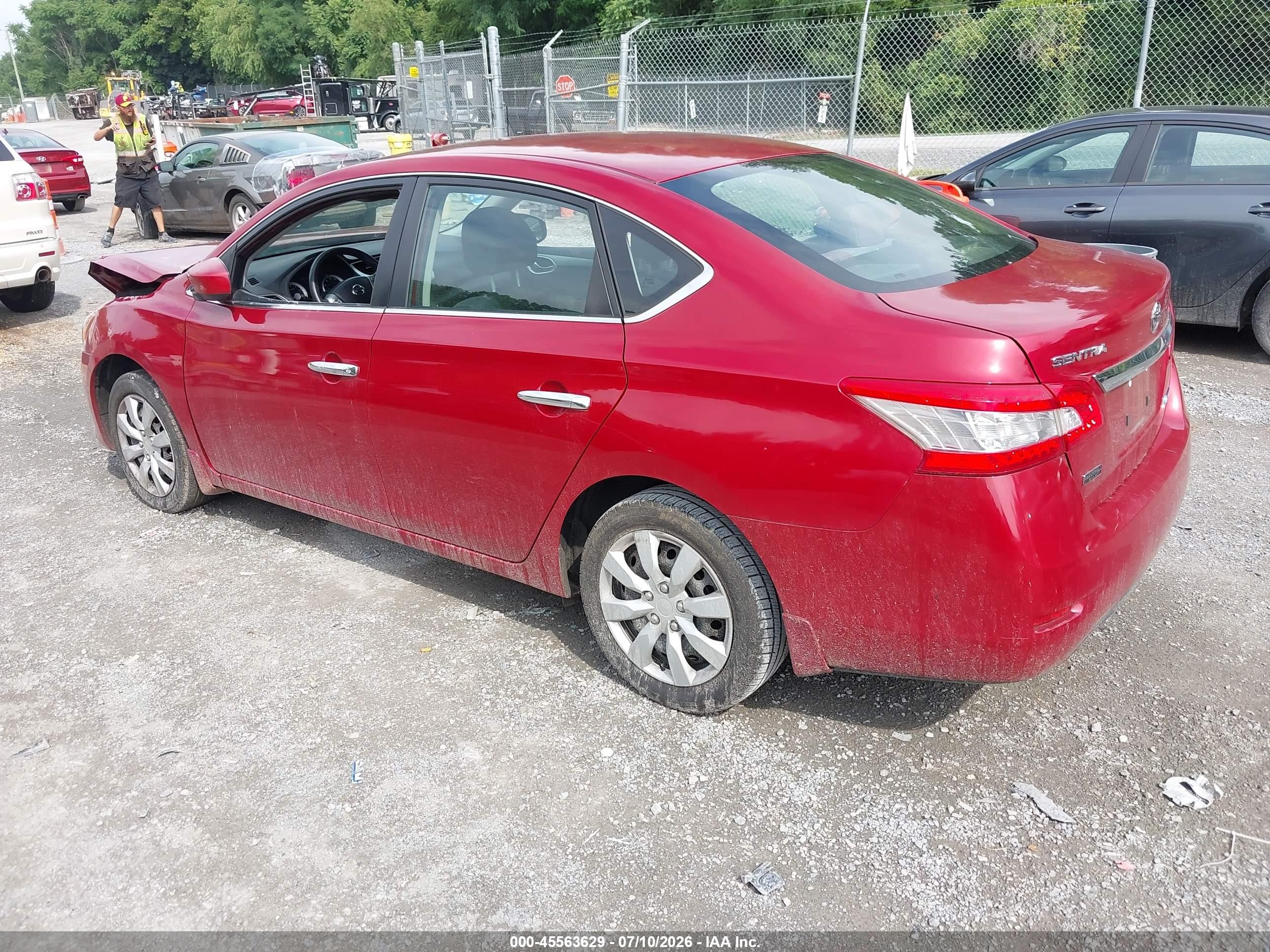 2014 Nissan Sentra Sv Red vin: 3N1AB7AP0EL614319