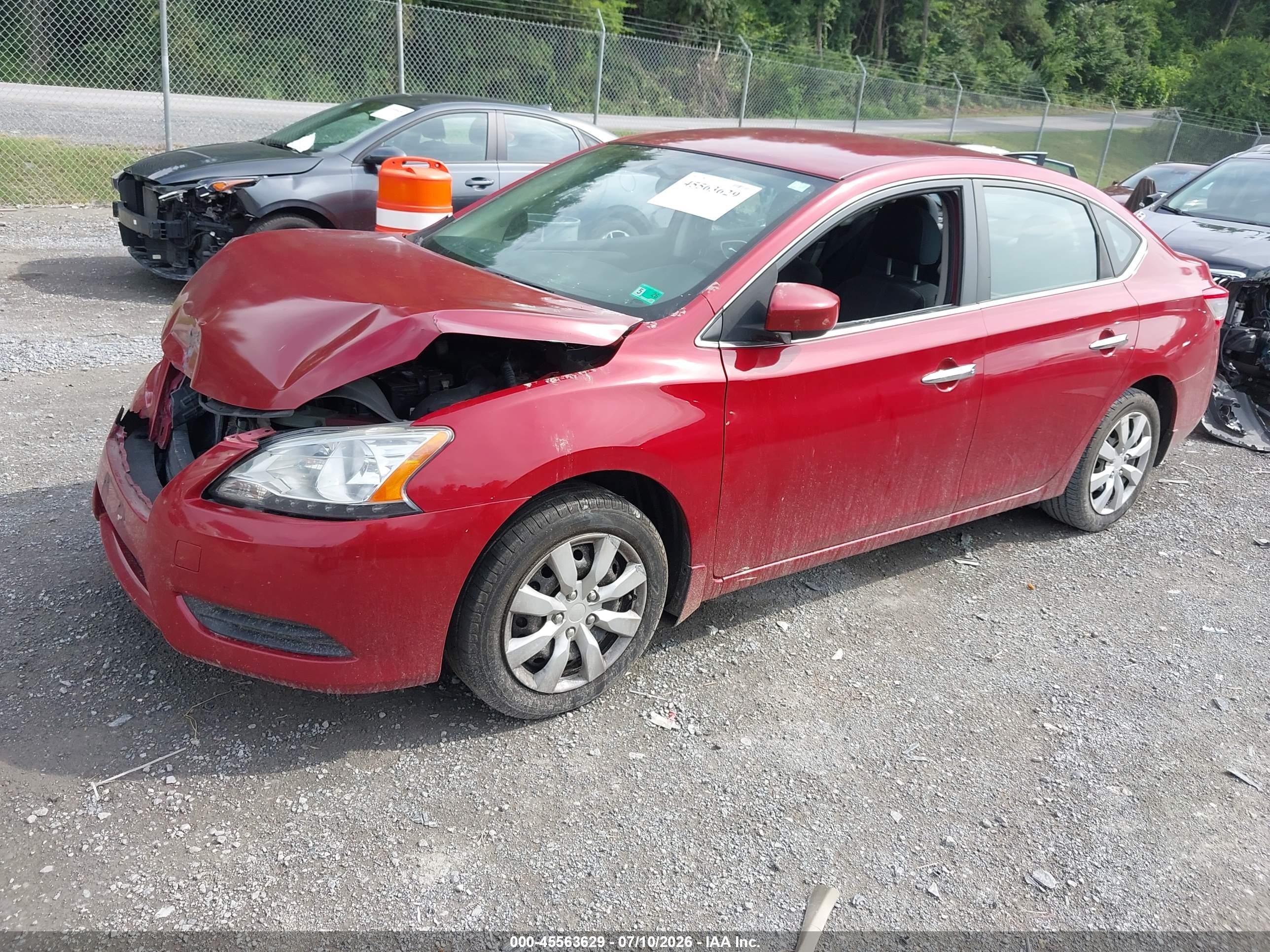 2014 Nissan Sentra Sv Red vin: 3N1AB7AP0EL614319