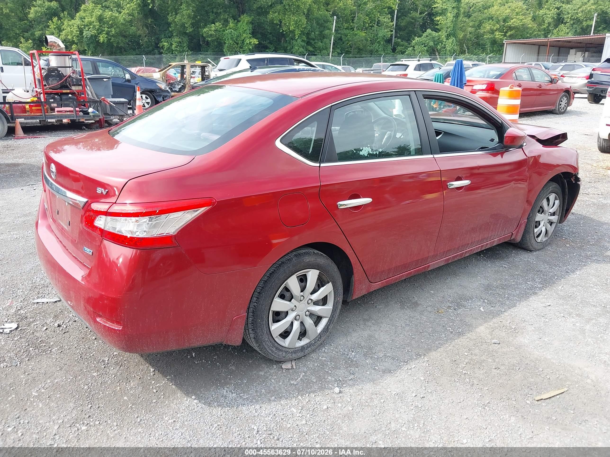 2014 Nissan Sentra Sv Red vin: 3N1AB7AP0EL614319