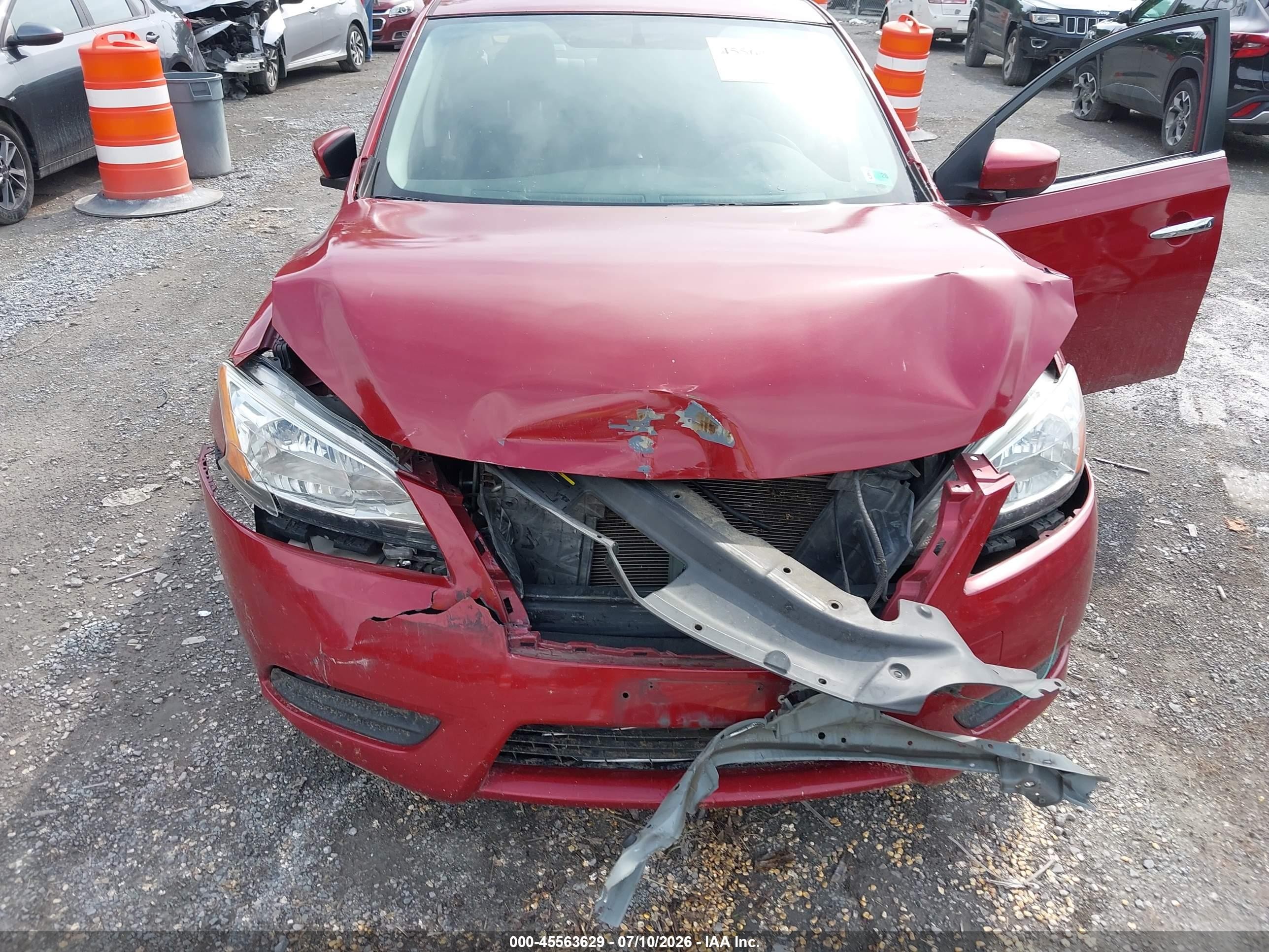 2014 Nissan Sentra Sv Red vin: 3N1AB7AP0EL614319