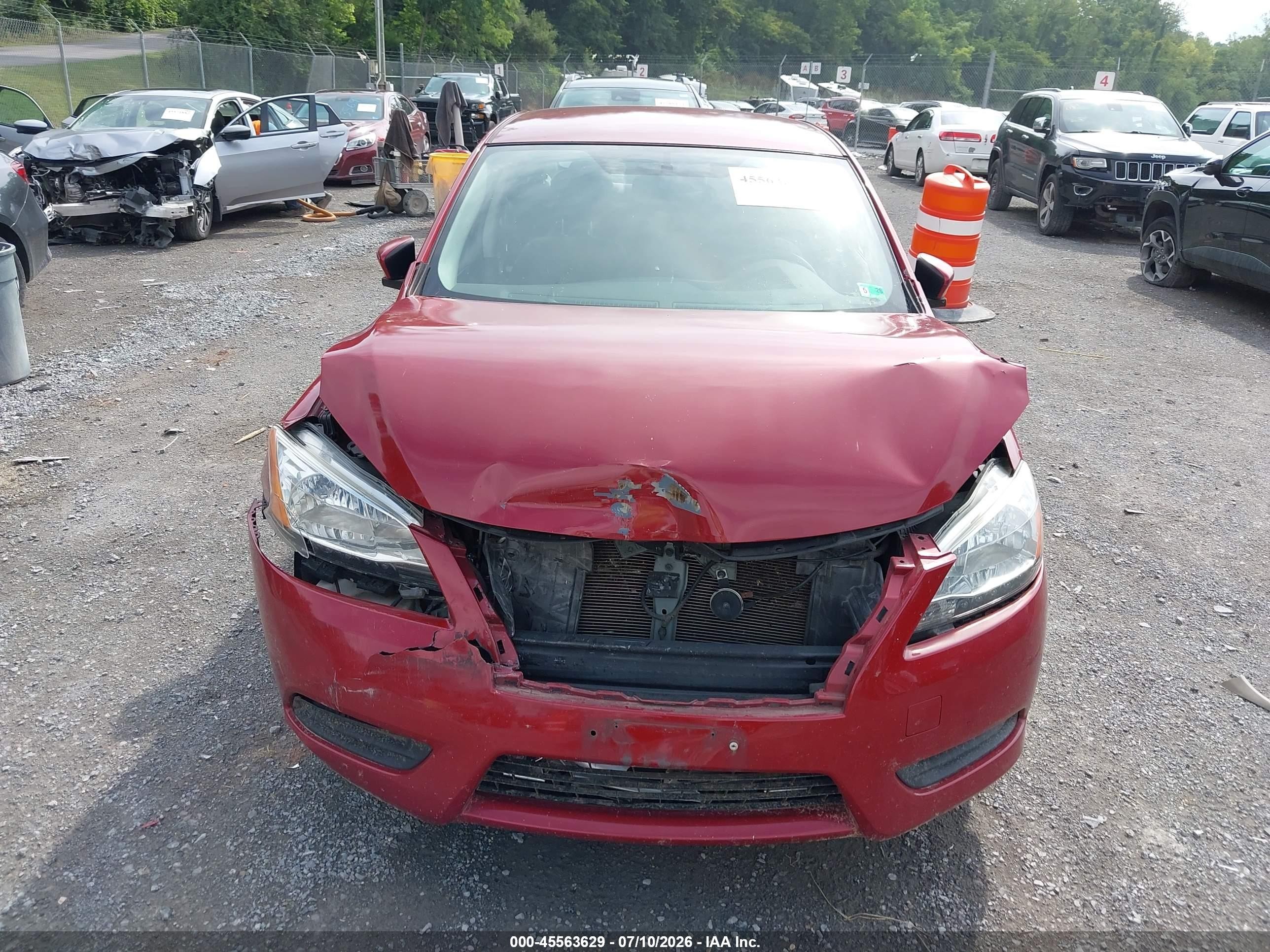 2014 Nissan Sentra Sv Red vin: 3N1AB7AP0EL614319