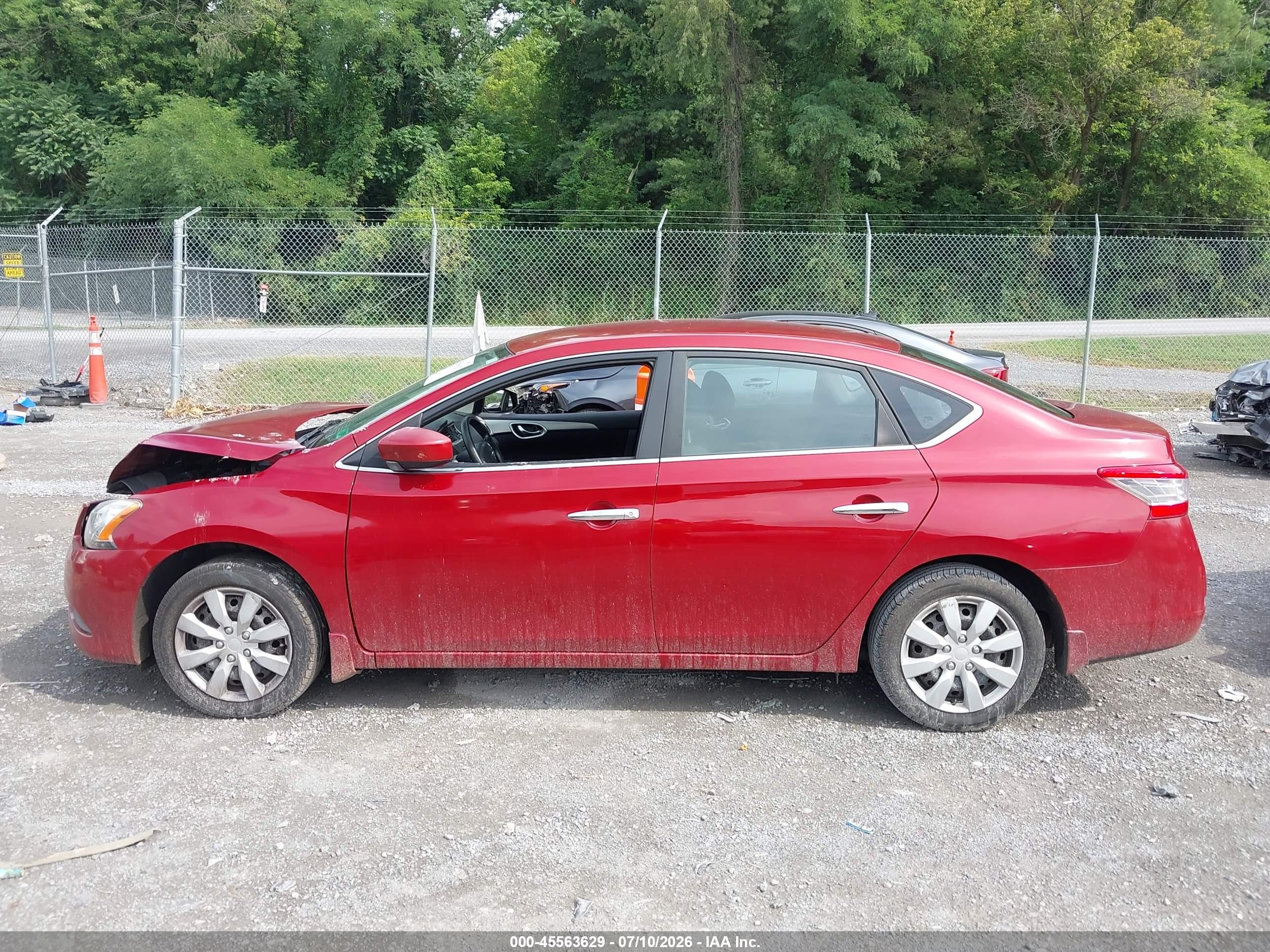 2014 Nissan Sentra Sv Red vin: 3N1AB7AP0EL614319
