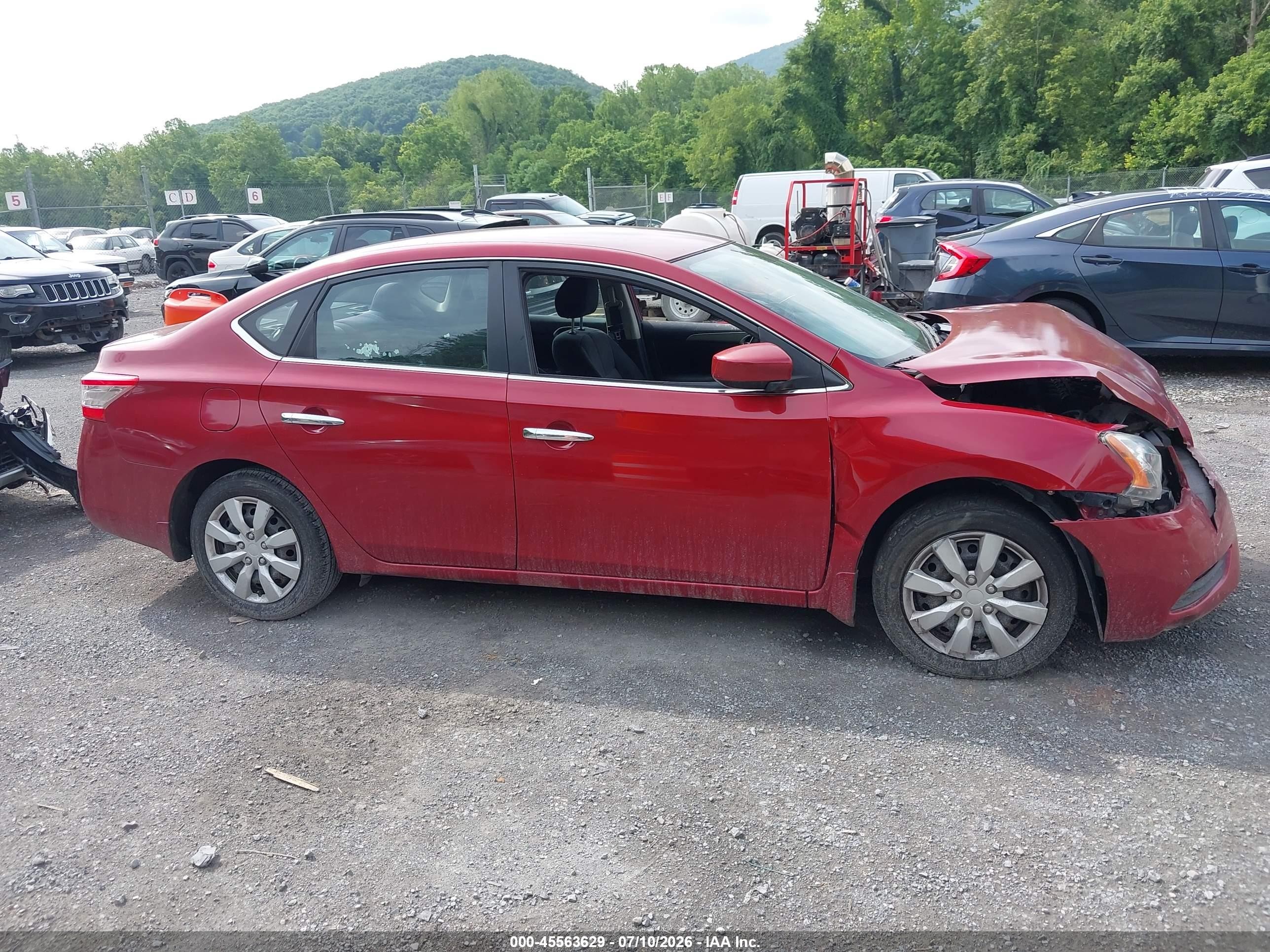 2014 Nissan Sentra Sv Red vin: 3N1AB7AP0EL614319