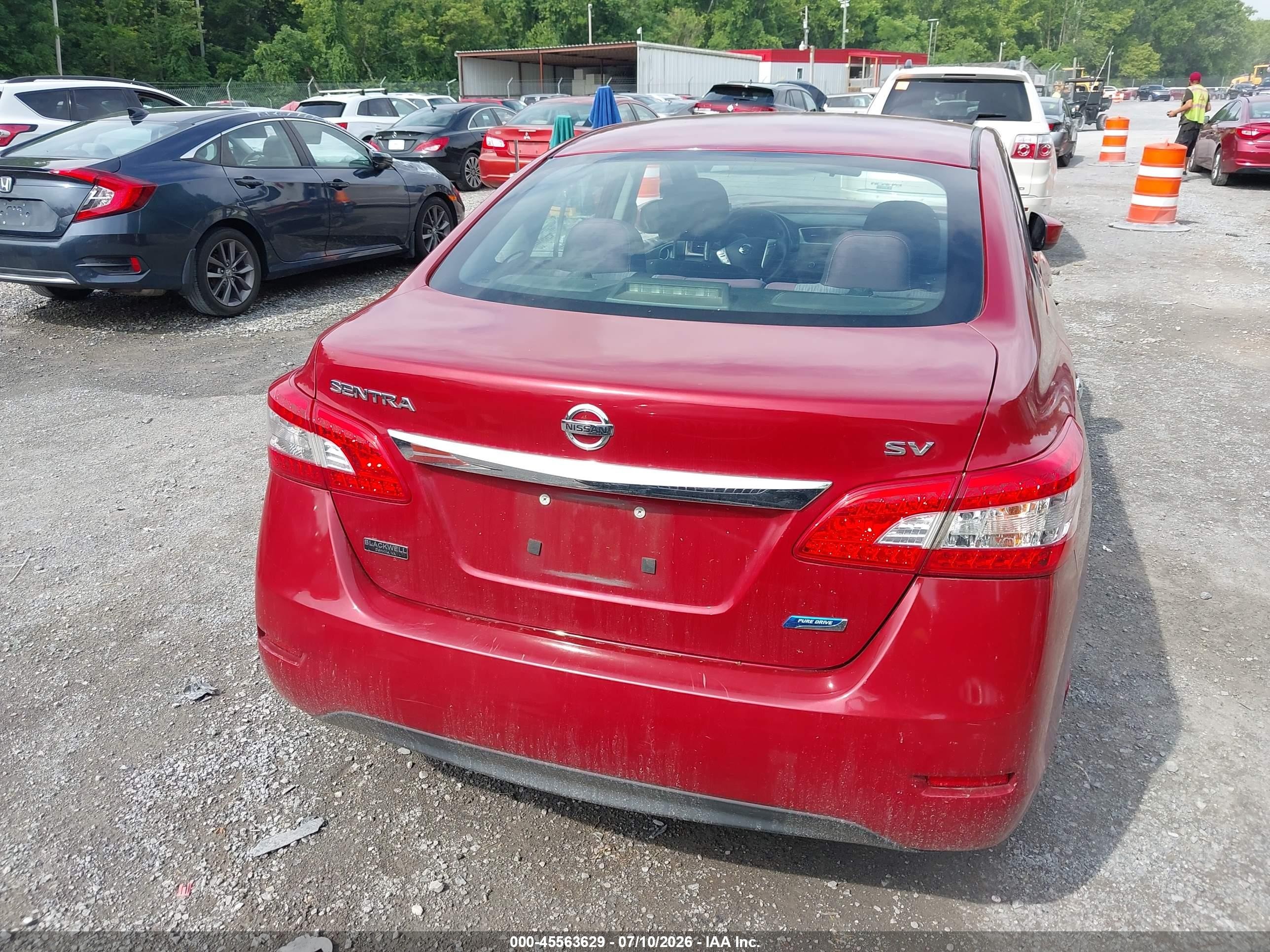 2014 Nissan Sentra Sv Red vin: 3N1AB7AP0EL614319