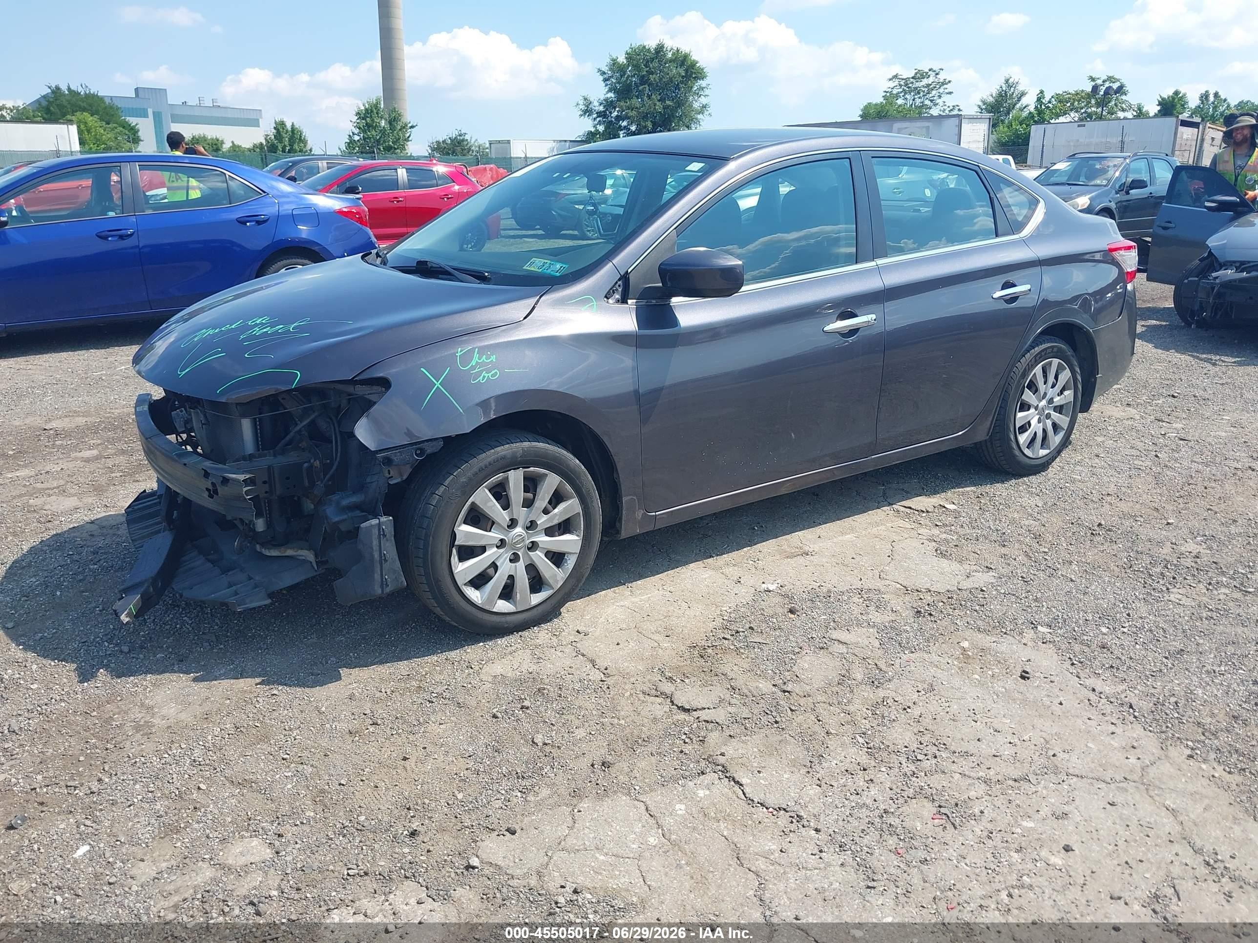 2014 Nissan Sentra S Gray vin: 3N1AB7AP0EL615941