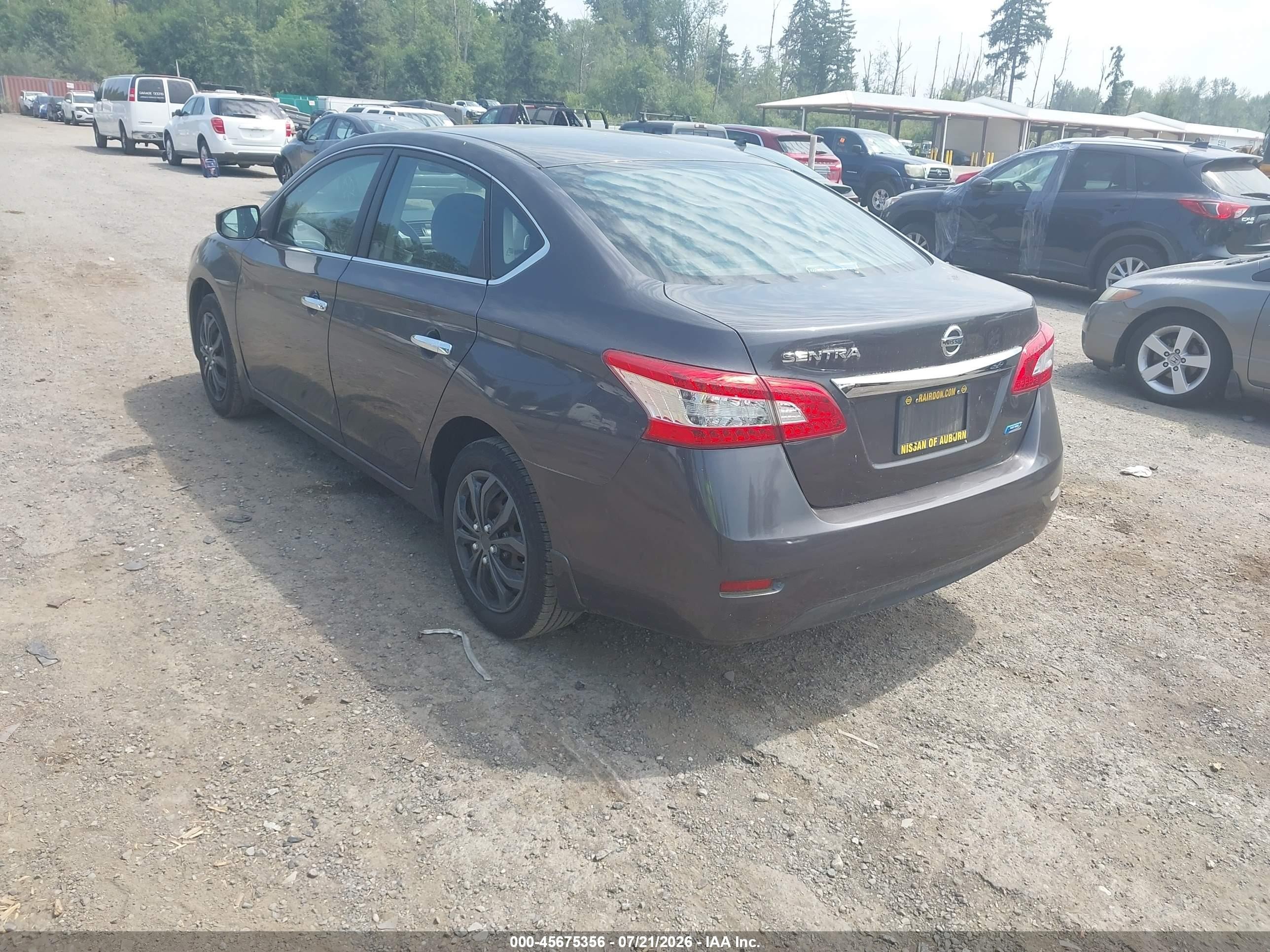 2014 Nissan Sentra S Серый vin: 3N1AB7AP0EL635655
