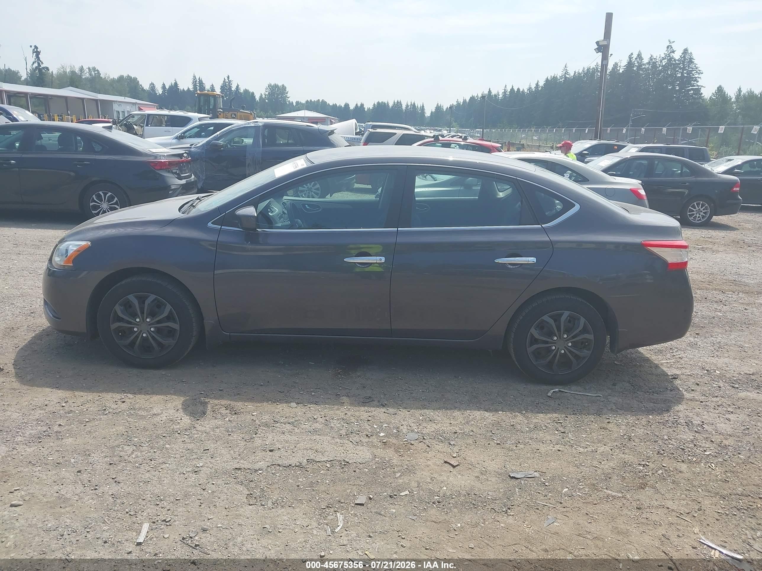 2014 Nissan Sentra S Серый vin: 3N1AB7AP0EL635655