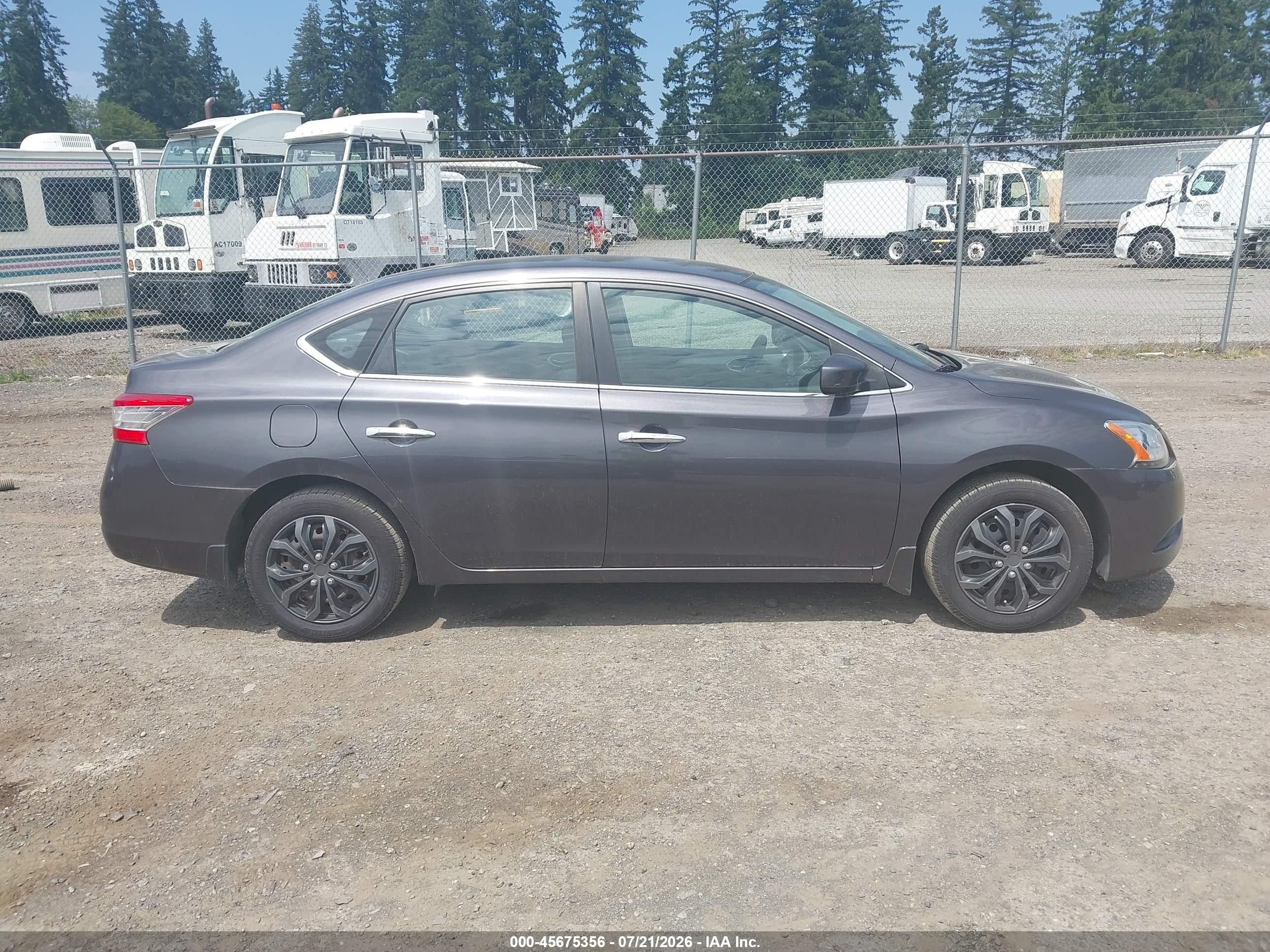 2014 Nissan Sentra S Серый vin: 3N1AB7AP0EL635655