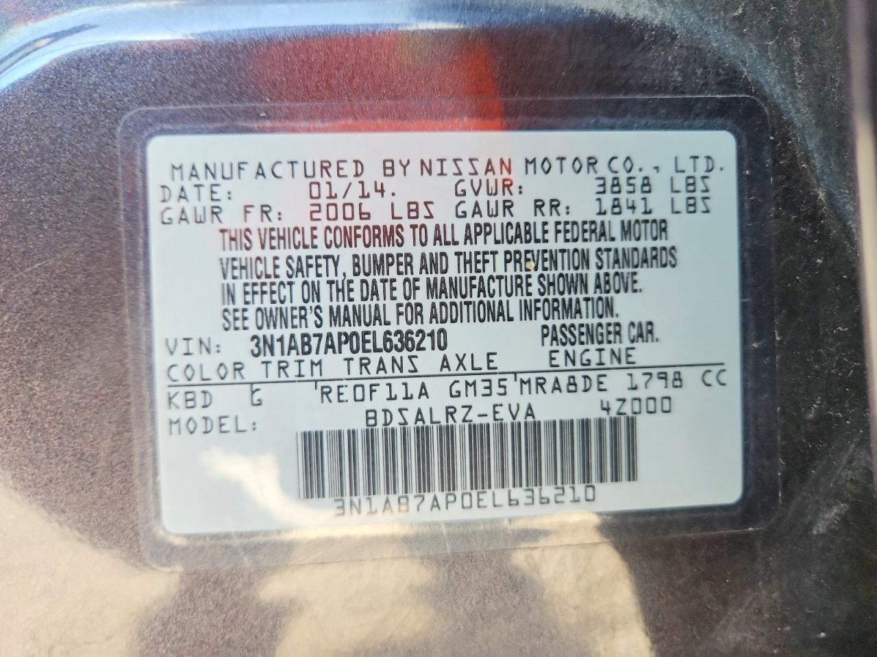 2014 Nissan Sentra Sr Gray vin: 3N1AB7AP0EL636210