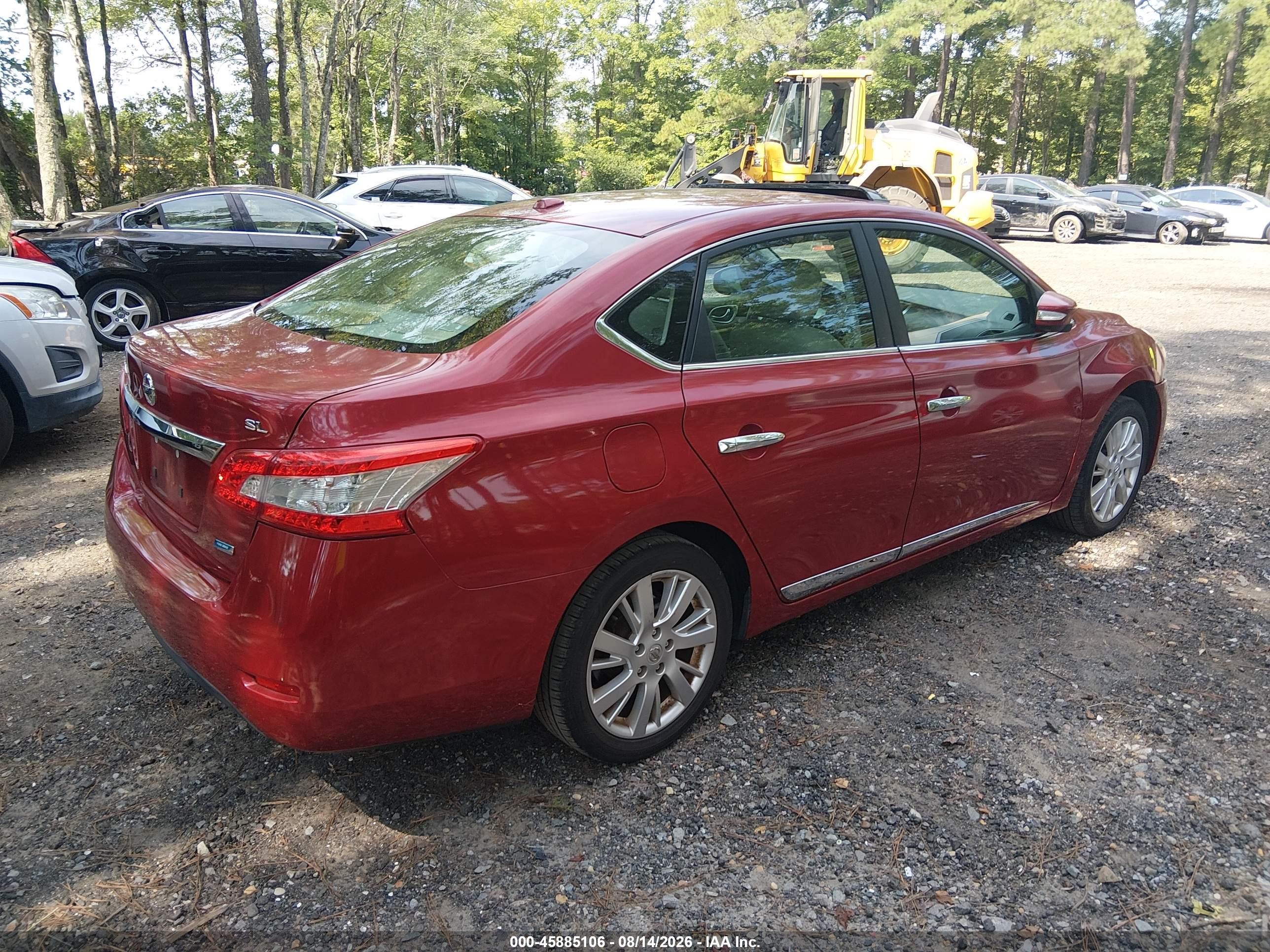 2014 Nissan Sentra Sl Красный vin: 3N1AB7AP0EL637440