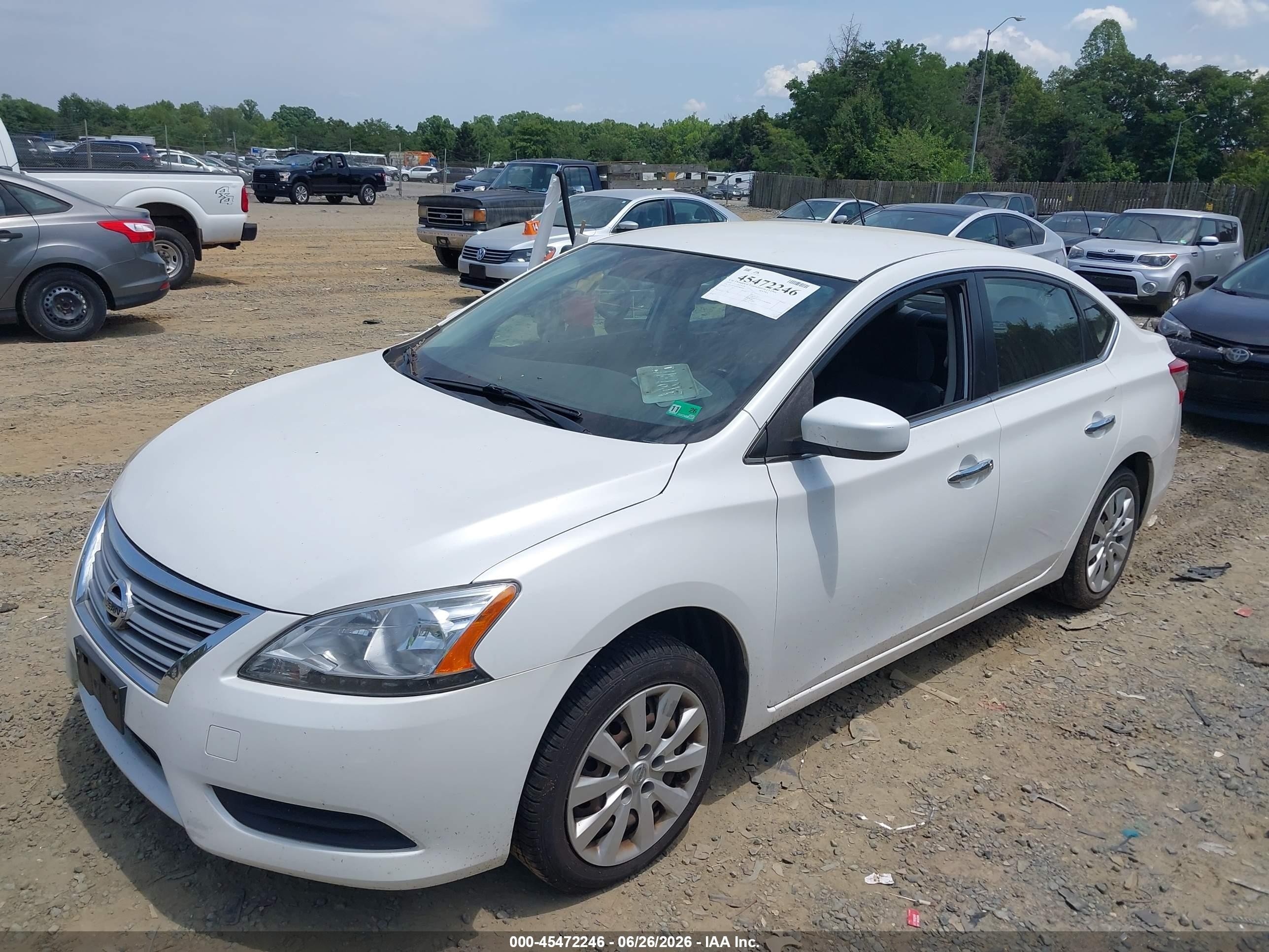 2014 Nissan Sentra Sv White vin: 3N1AB7AP0EL663150