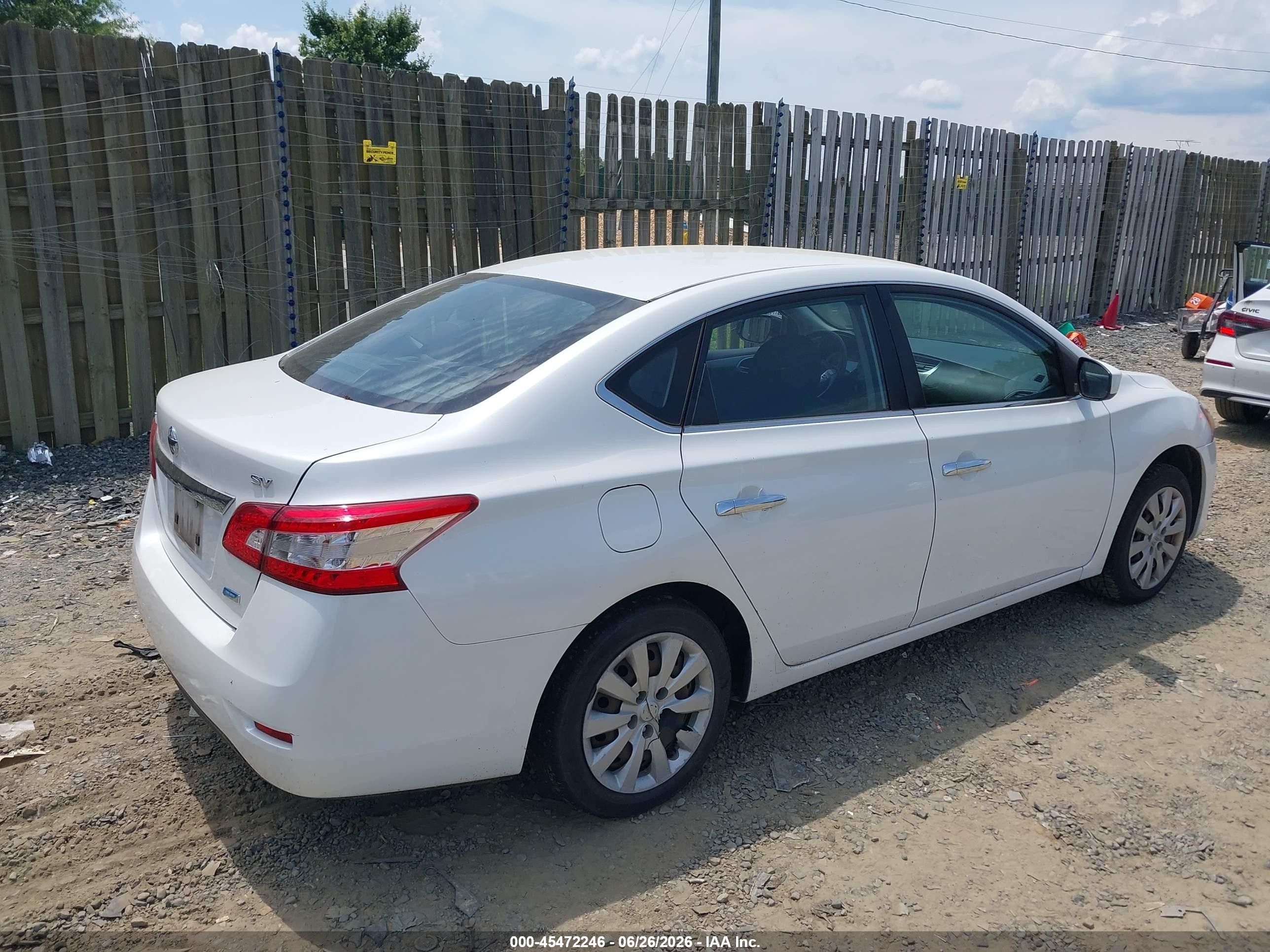 2014 Nissan Sentra Sv White vin: 3N1AB7AP0EL663150