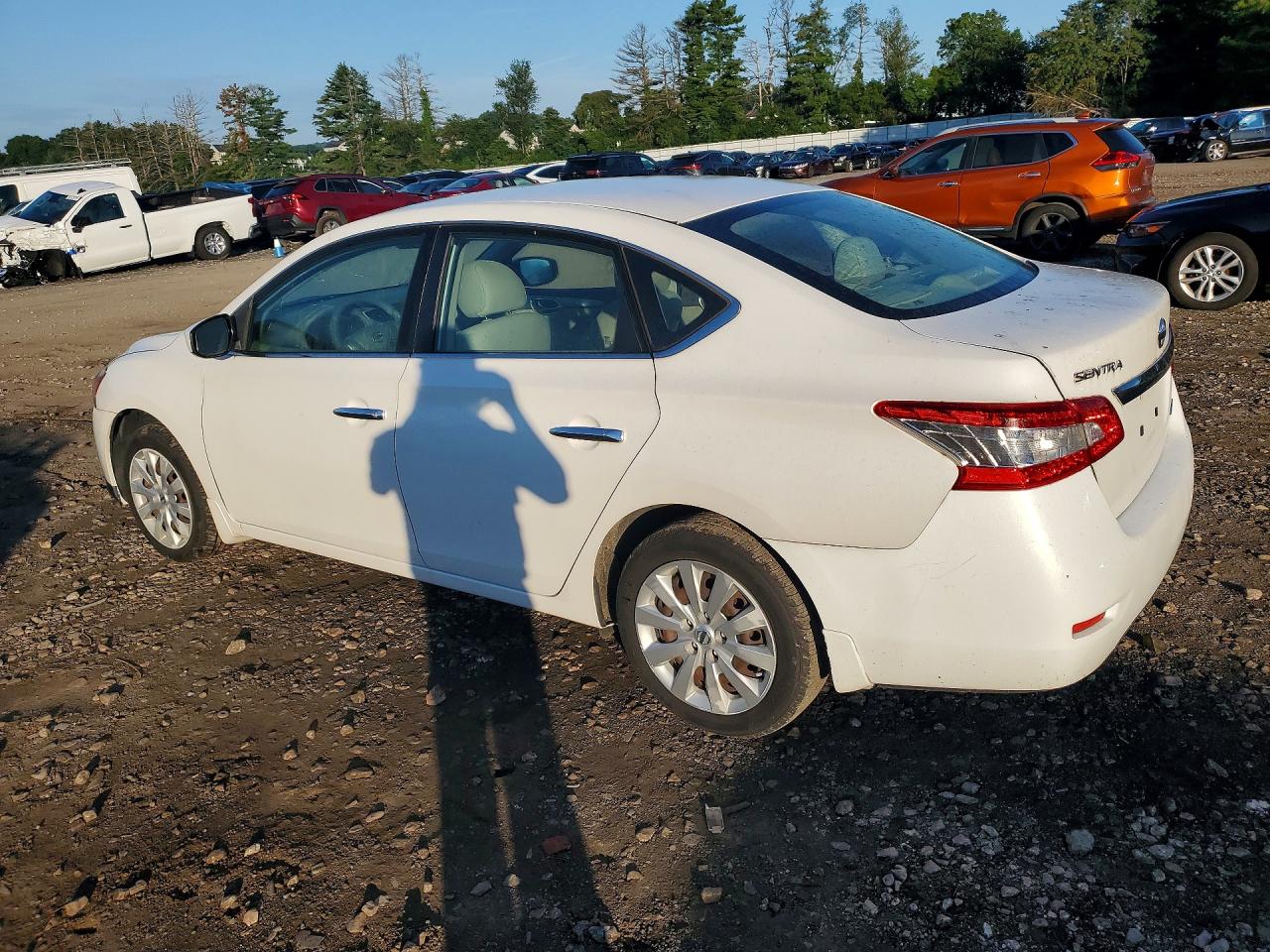 2014 Nissan Sentra S White vin: 3N1AB7AP0EL686380