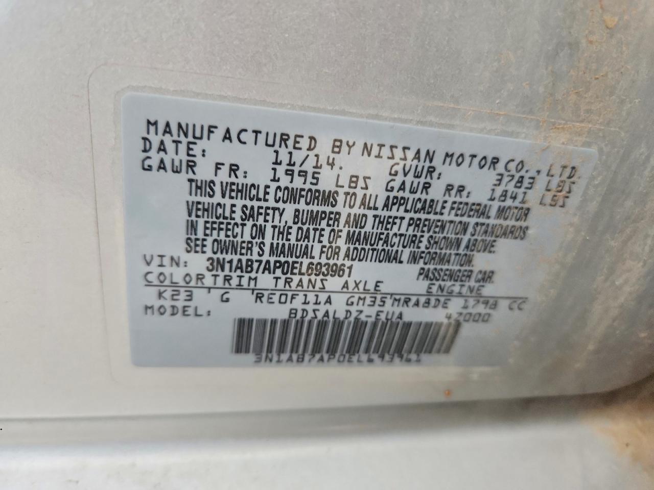 2014 Nissan Sentra Sv Silver vin: 3N1AB7AP0EL693961