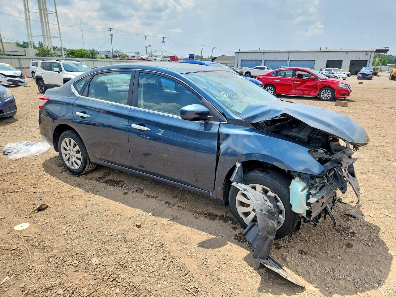 2014 Nissan Sentra Sv Blue vin: 3N1AB7AP0EY209385