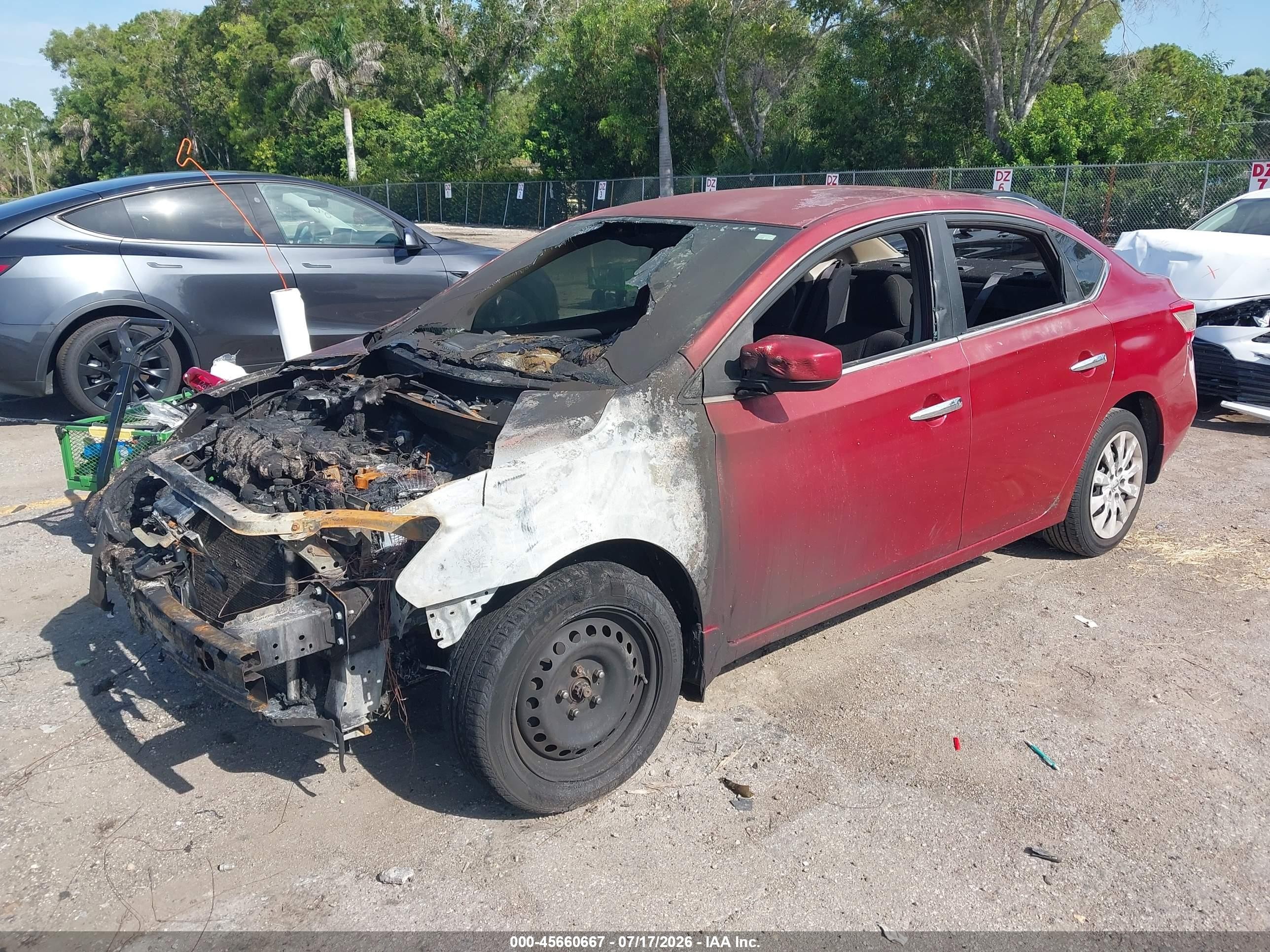 2014 Nissan Sentra Fe+ S/fe+ Sv/s/sl/sr/sv Red vin: 3N1AB7AP0EY233184