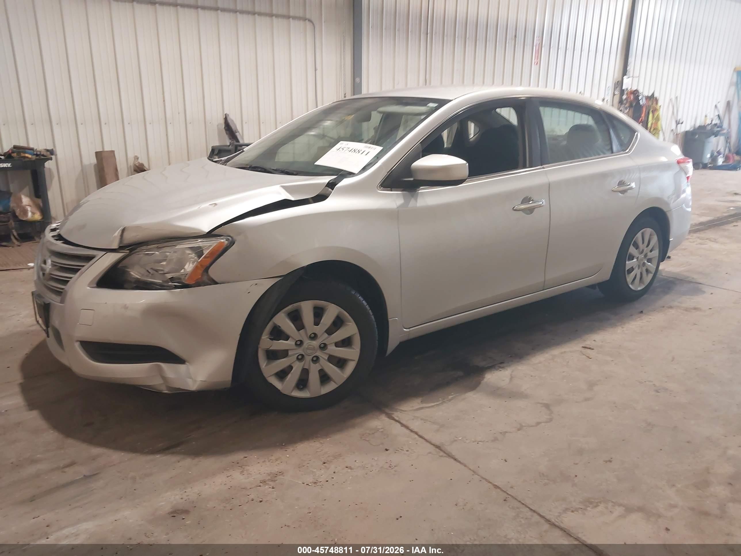 2014 Nissan Sentra Fe+ S/fe+ Sv/s/sl/sr/sv Silver vin: 3N1AB7AP0EY237588