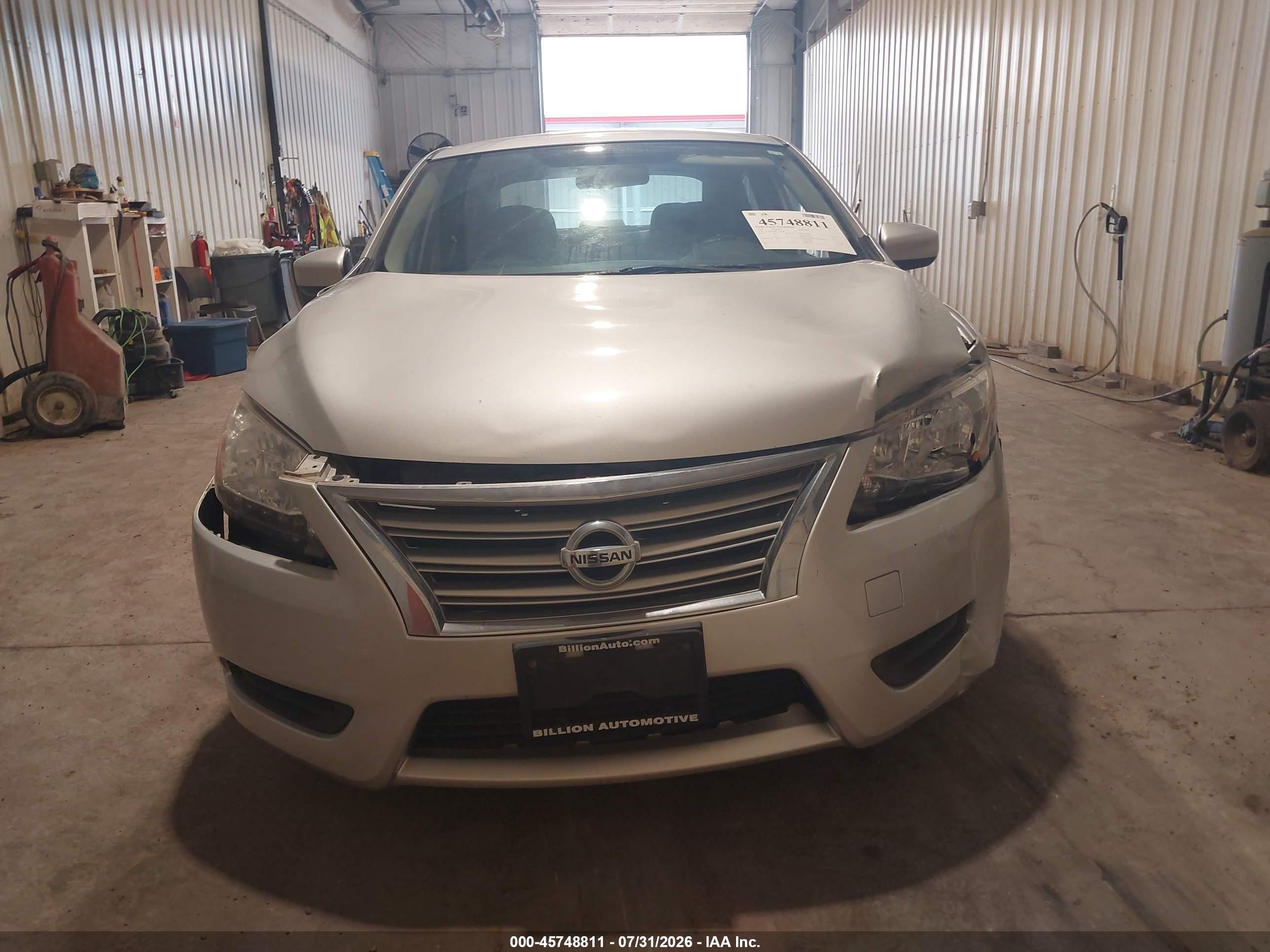 2014 Nissan Sentra Fe+ S/fe+ Sv/s/sl/sr/sv Silver vin: 3N1AB7AP0EY237588
