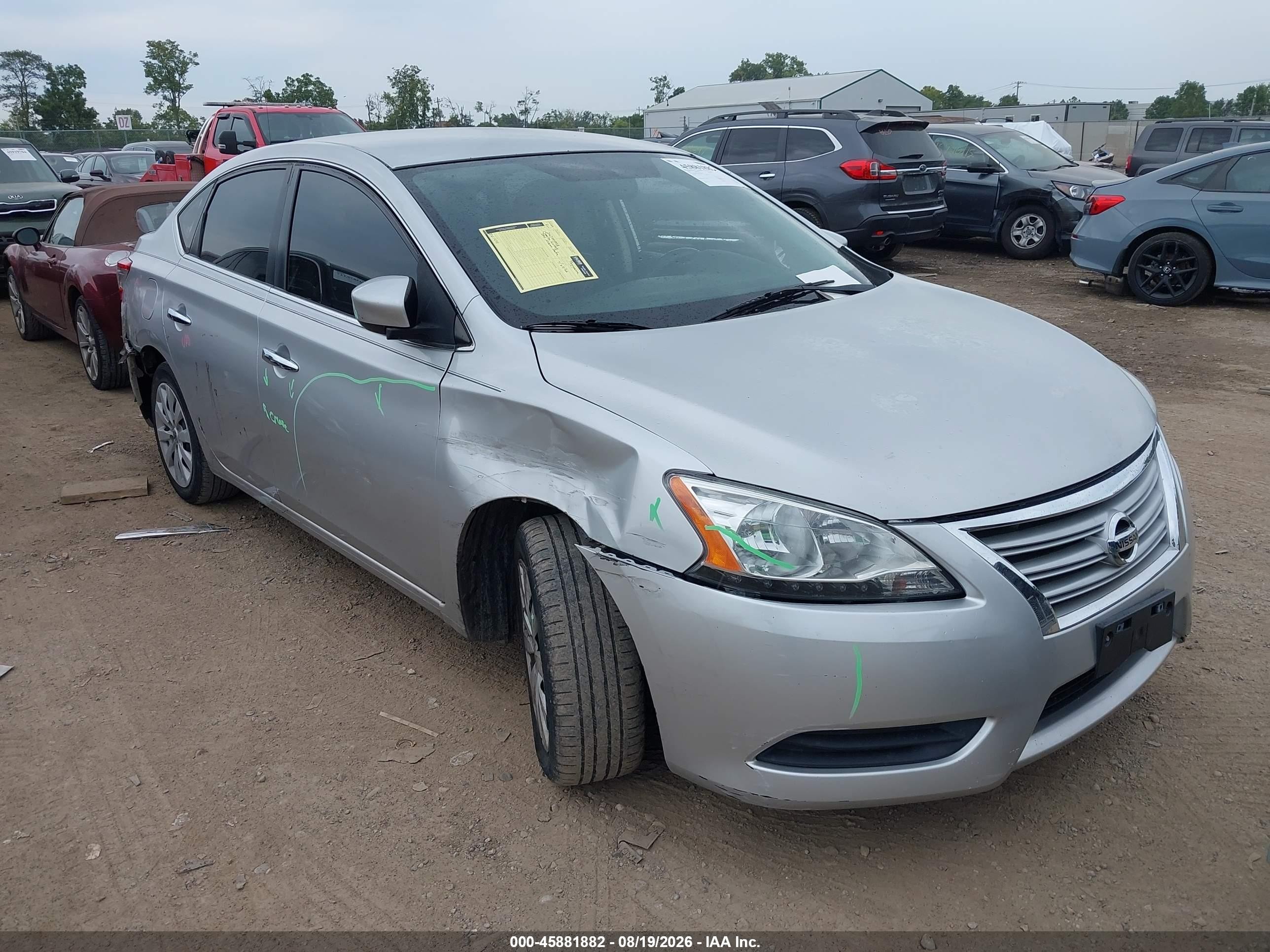 2014 Nissan Sentra S Silver vin: 3N1AB7AP0EY256478