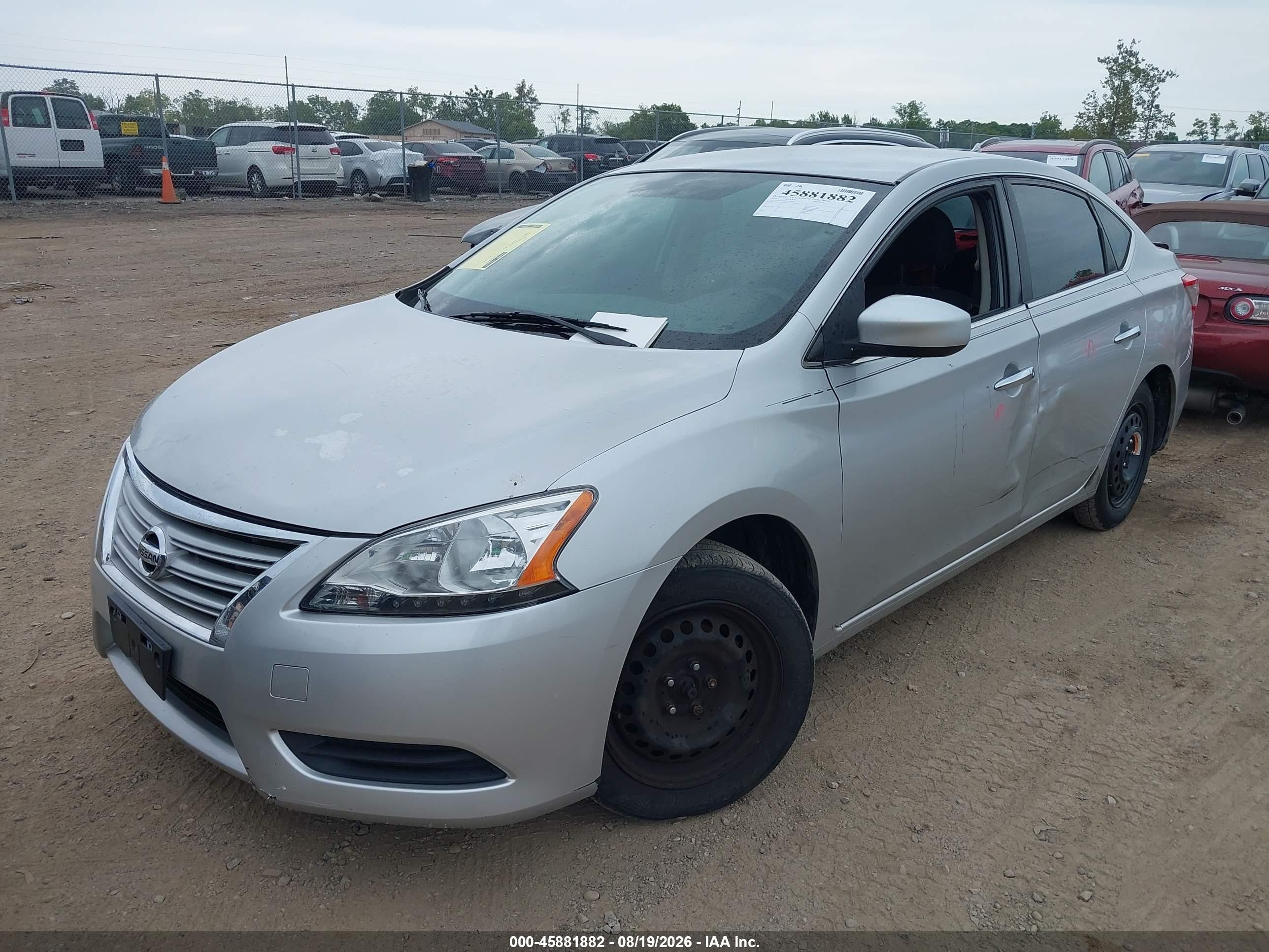 2014 Nissan Sentra S Silver vin: 3N1AB7AP0EY256478