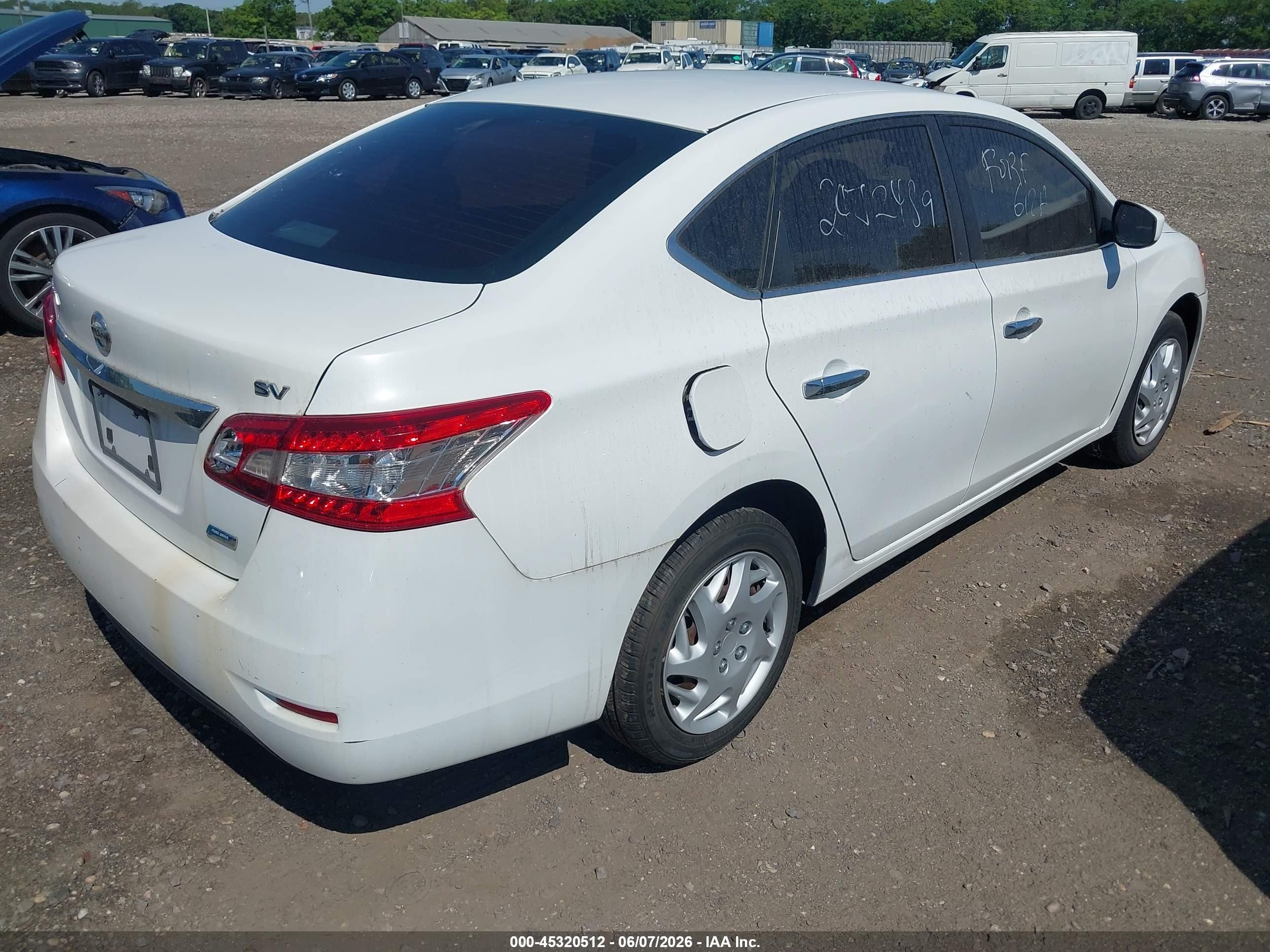 2014 Nissan Sentra Sv White vin: 3N1AB7AP0EY266783