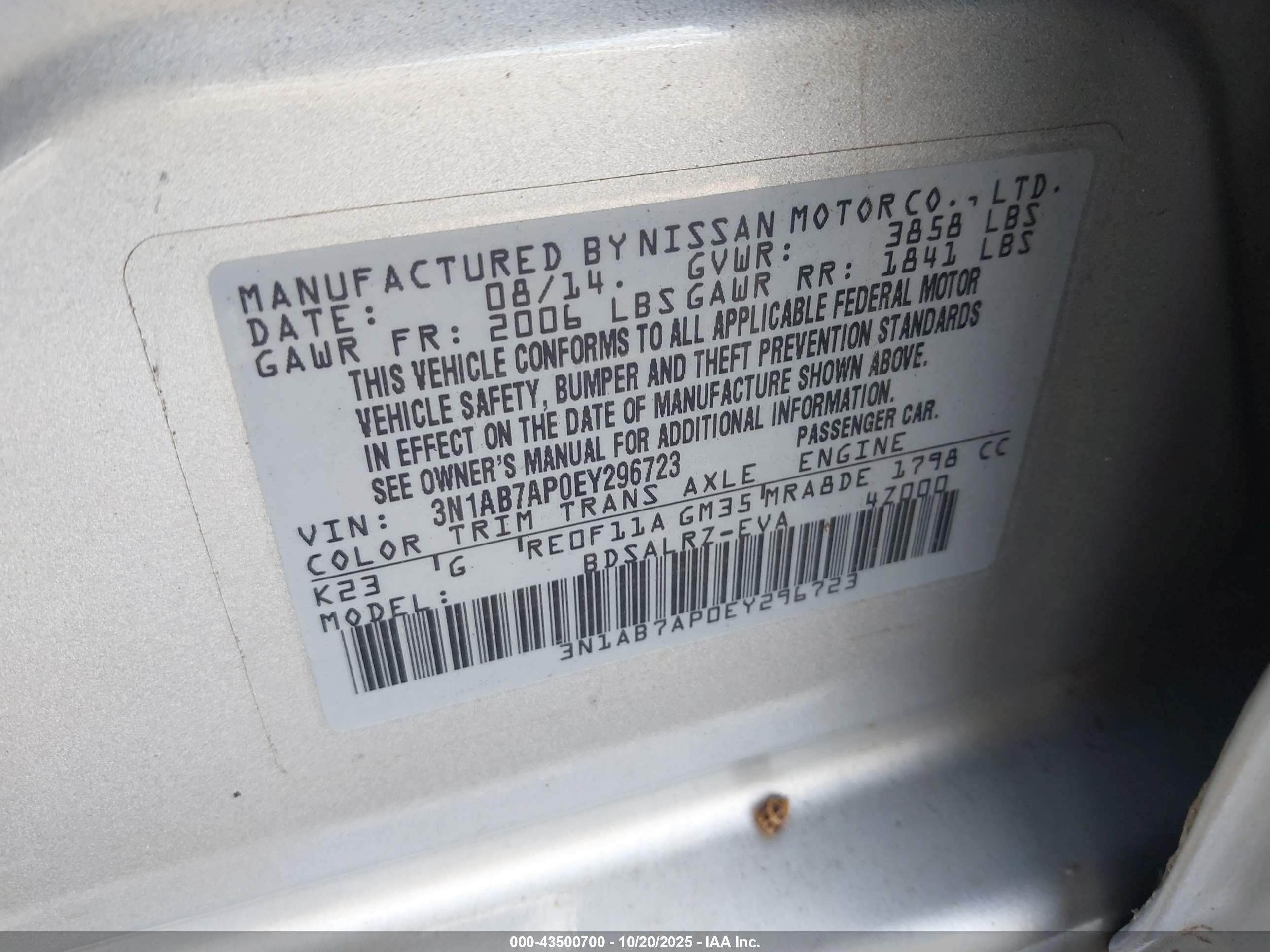 2014 Nissan Sentra Sr Silver vin: 3N1AB7AP0EY296723
