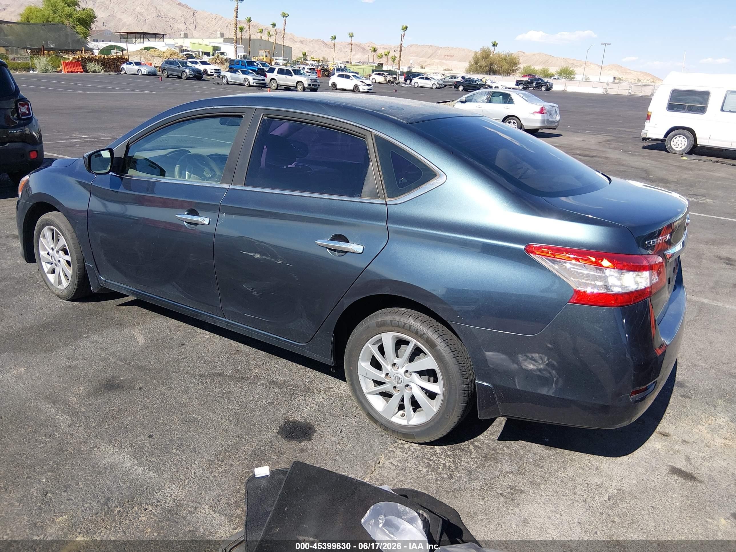 2014 Nissan Sentra Sv Blue vin: 3N1AB7AP0EY300043