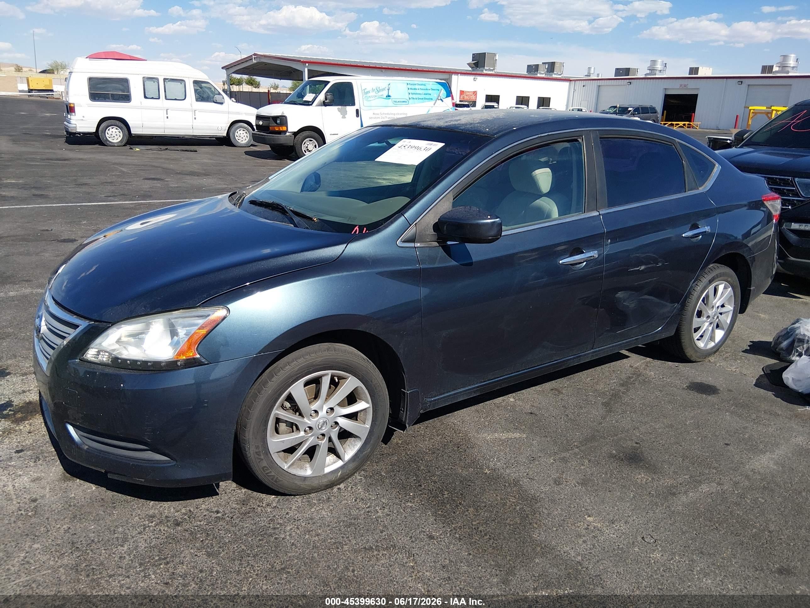 2014 Nissan Sentra Sv Blue vin: 3N1AB7AP0EY300043