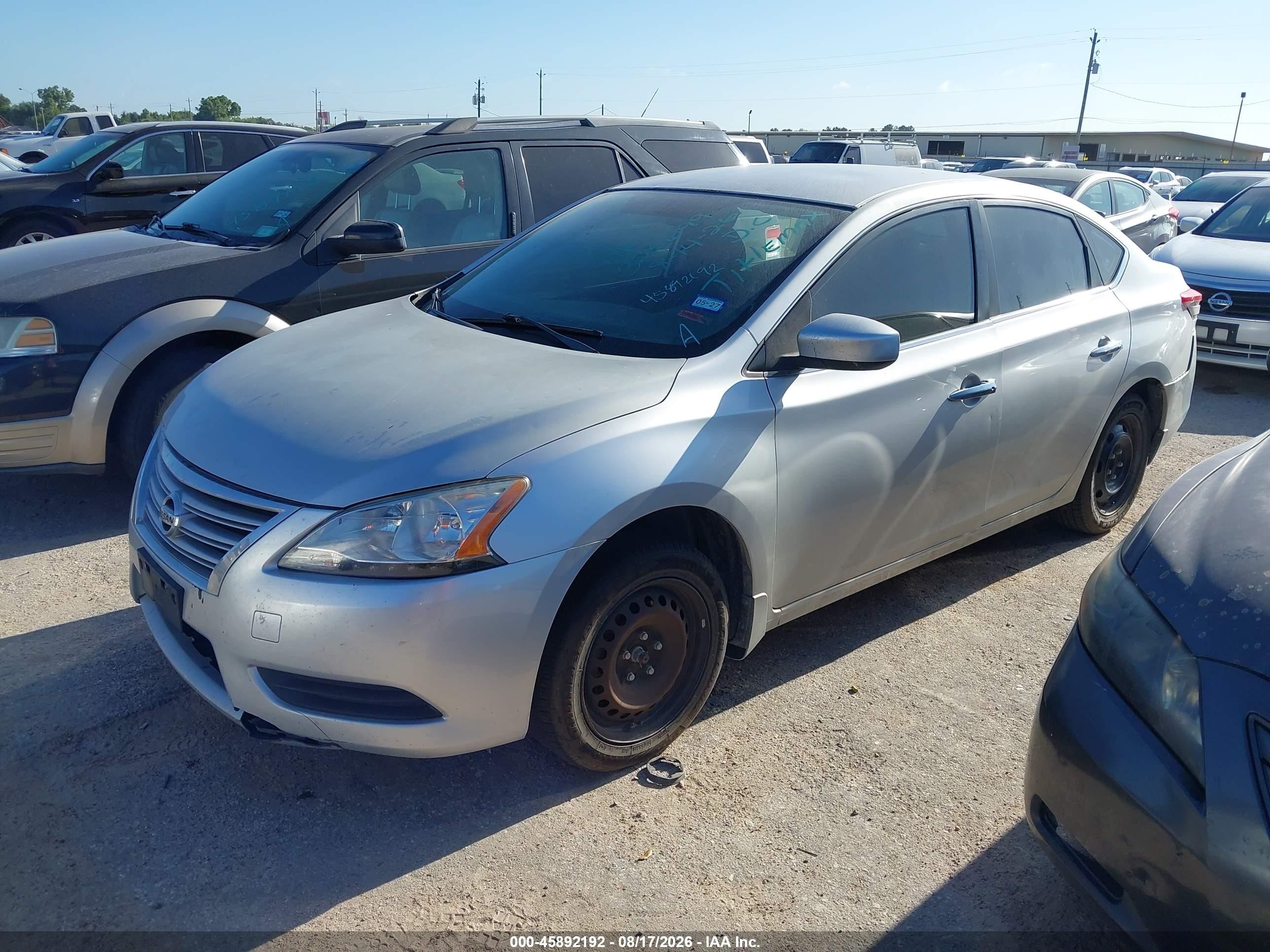 2014 Nissan Sentra Sv Silver vin: 3N1AB7AP0EY325699