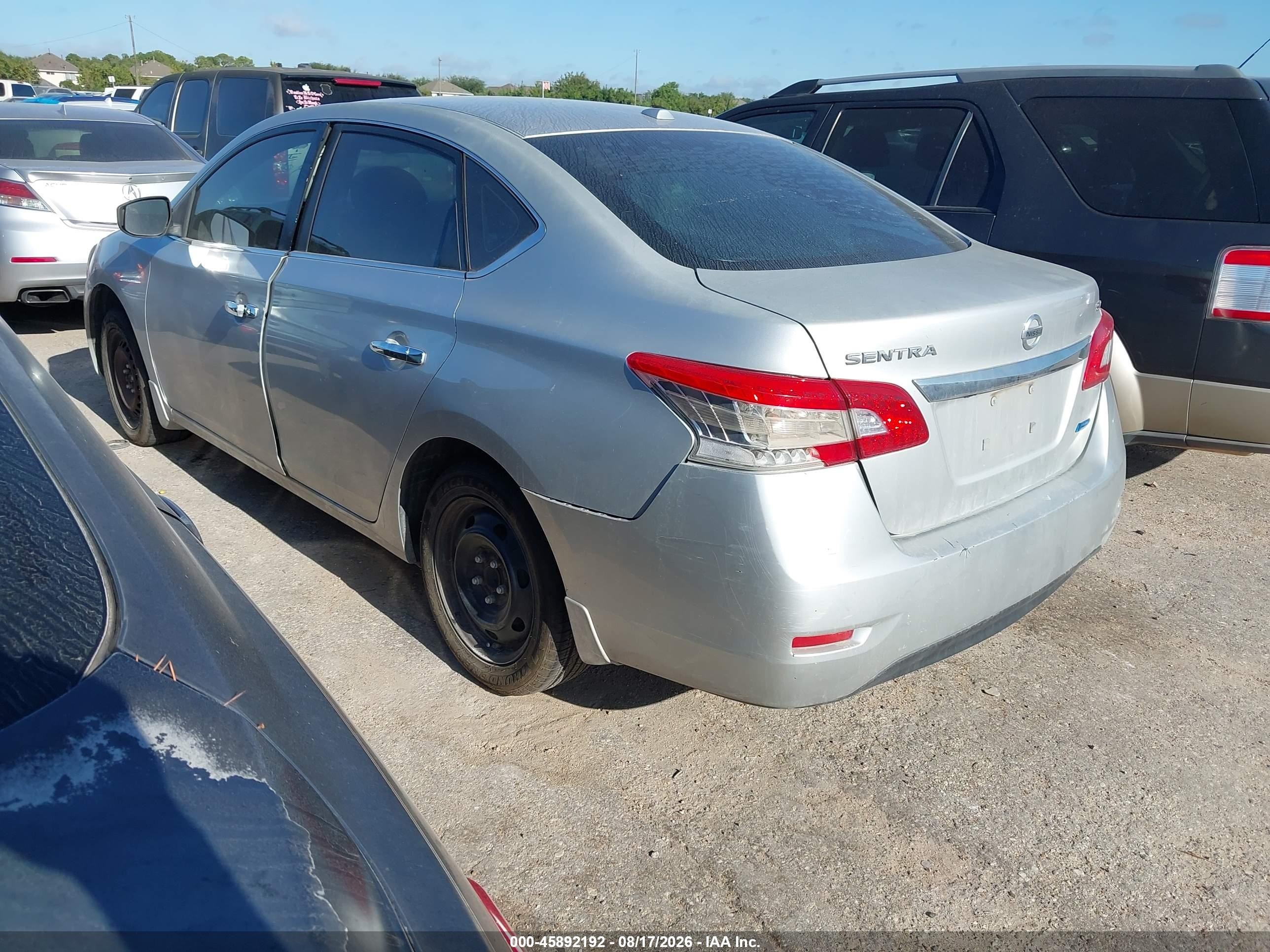 2014 Nissan Sentra Sv Silver vin: 3N1AB7AP0EY325699